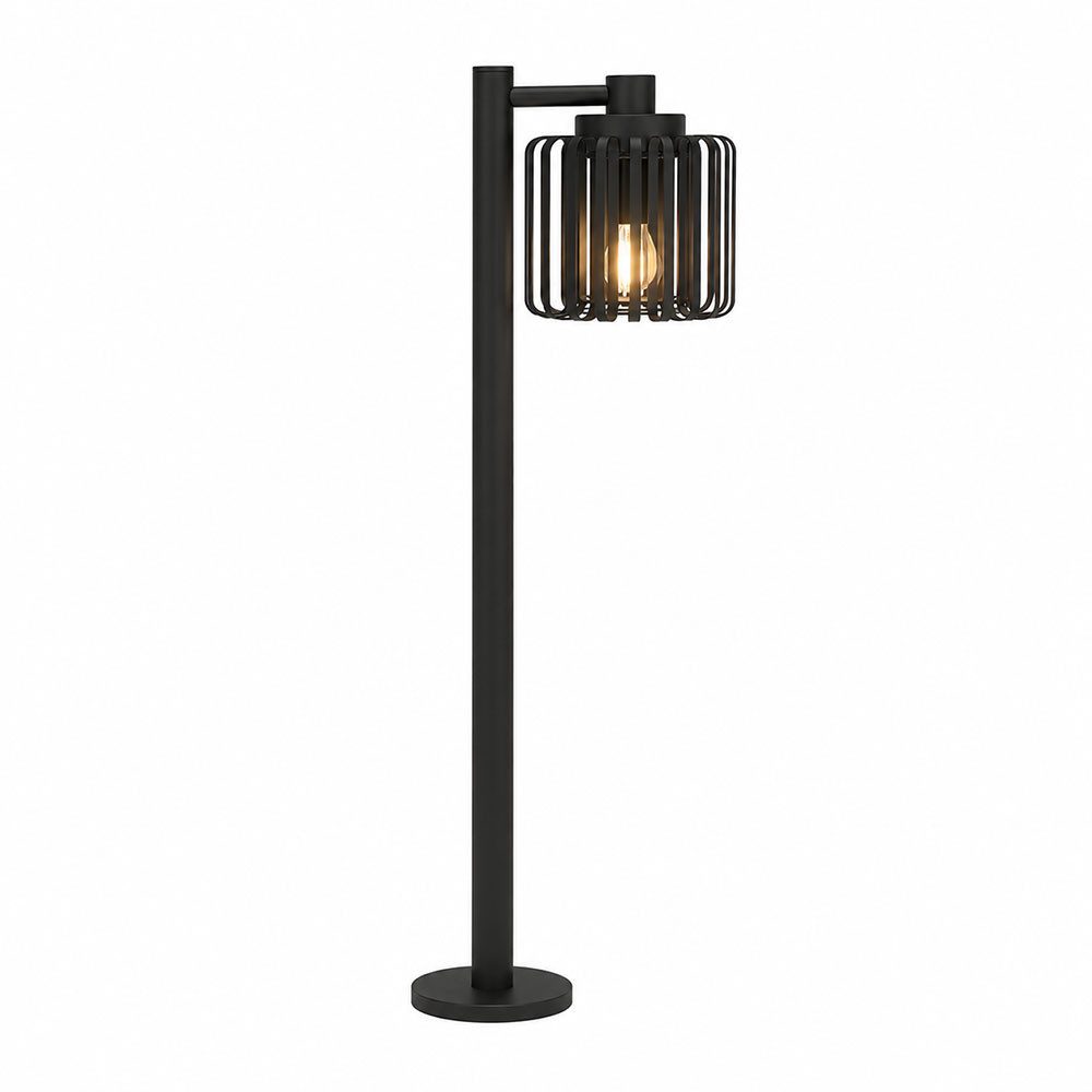 EGLO Außen-Stehlampe, Leuchtmittel nicht inklusive, Stehleuchte Außen Glas schwarz Strahlwassergeschützt IP65 H 84,5 cm