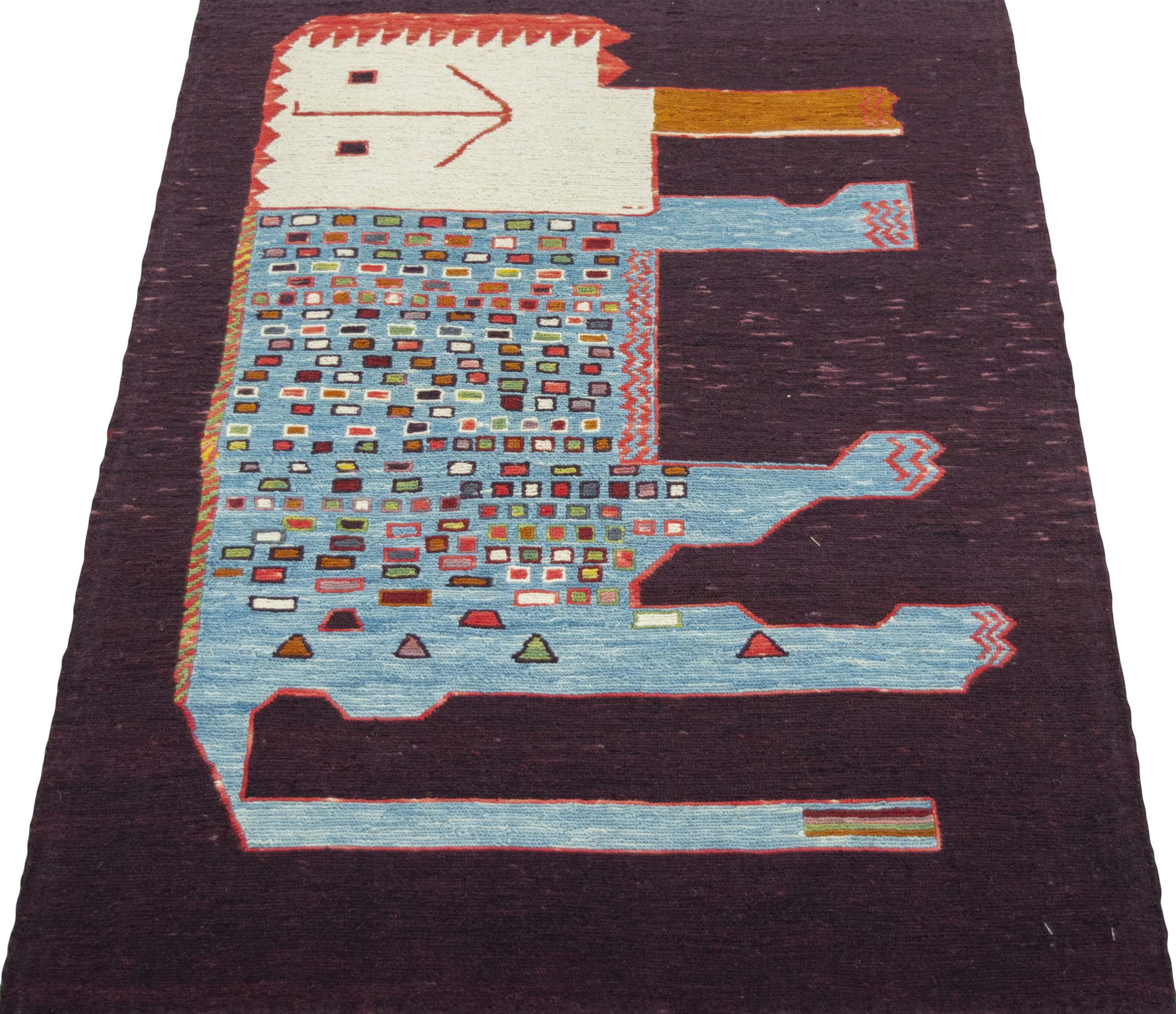 CABBEL Orientteppich 101x76 cm Dastan Multicolor Kelim Teppich Schurwolle Handgewebt Unikat, rechteckig, Höhe: 4 mm, 100% Schurwolle – weich und pflegeleicht