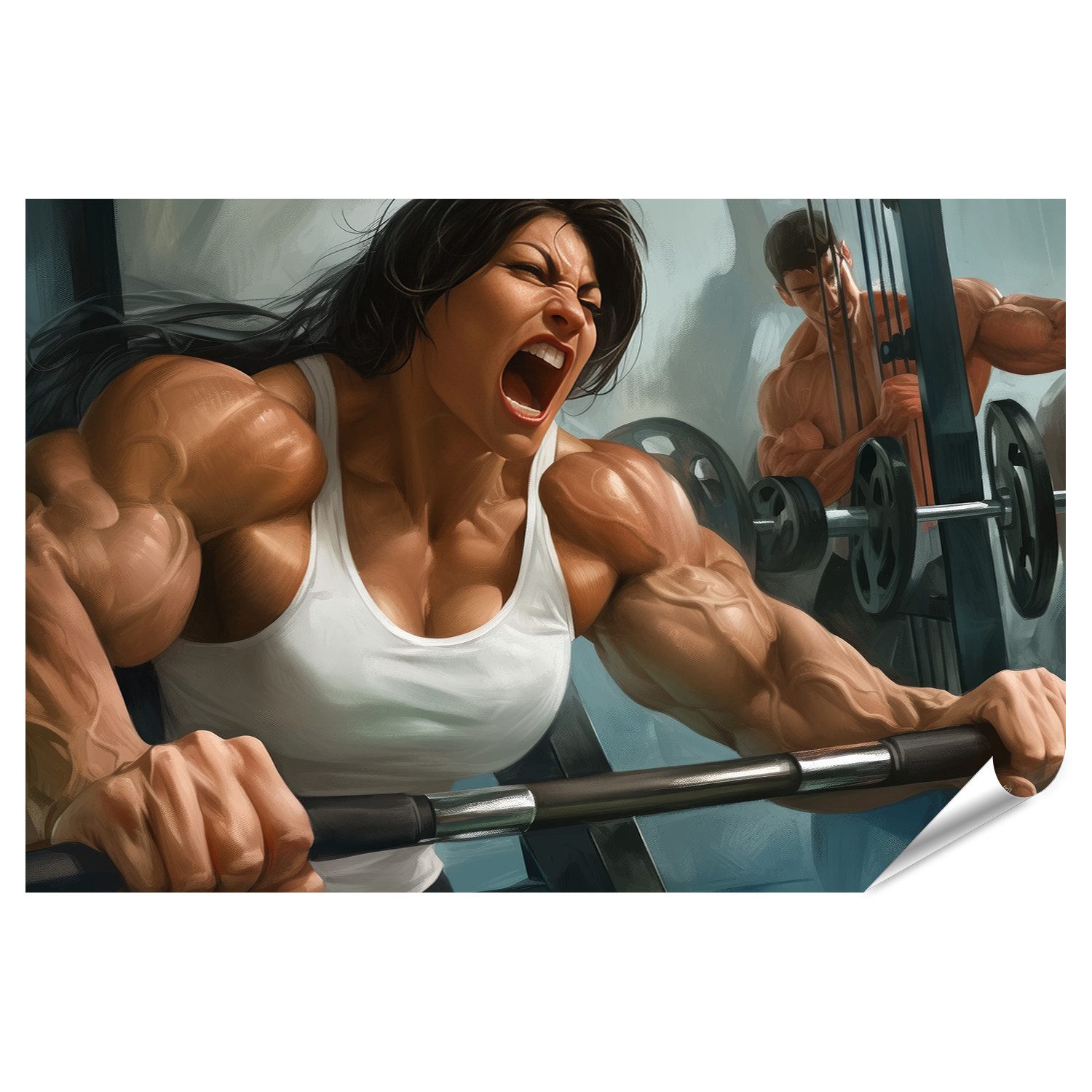 Motivations-Poster Für Fitness & Yoga - 96x144 Cm Gym Deko Aus Wasserdichtem Stoff