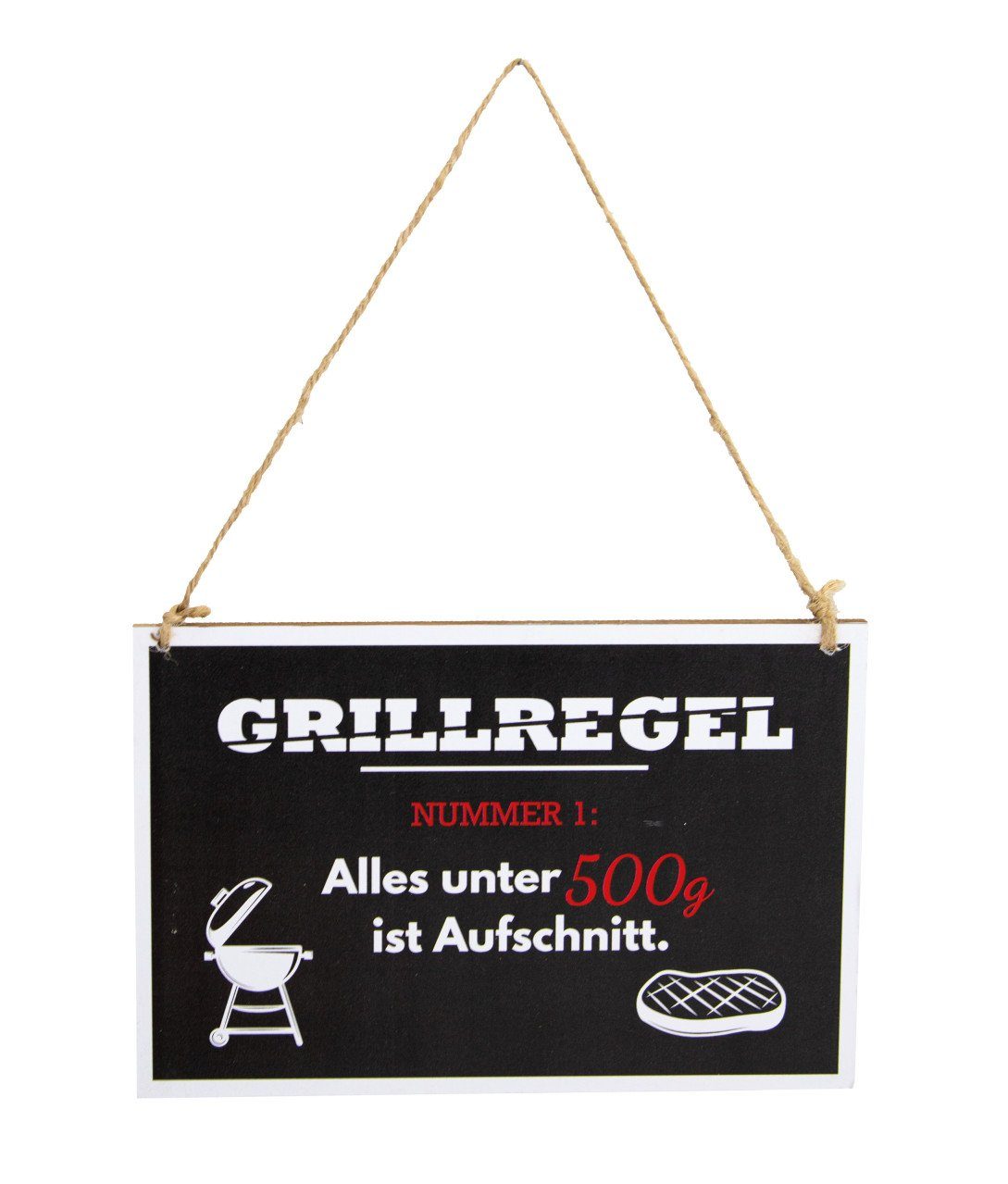 Dekofigur Riffelmacher BBQ Schild aus Holz zum Hängen