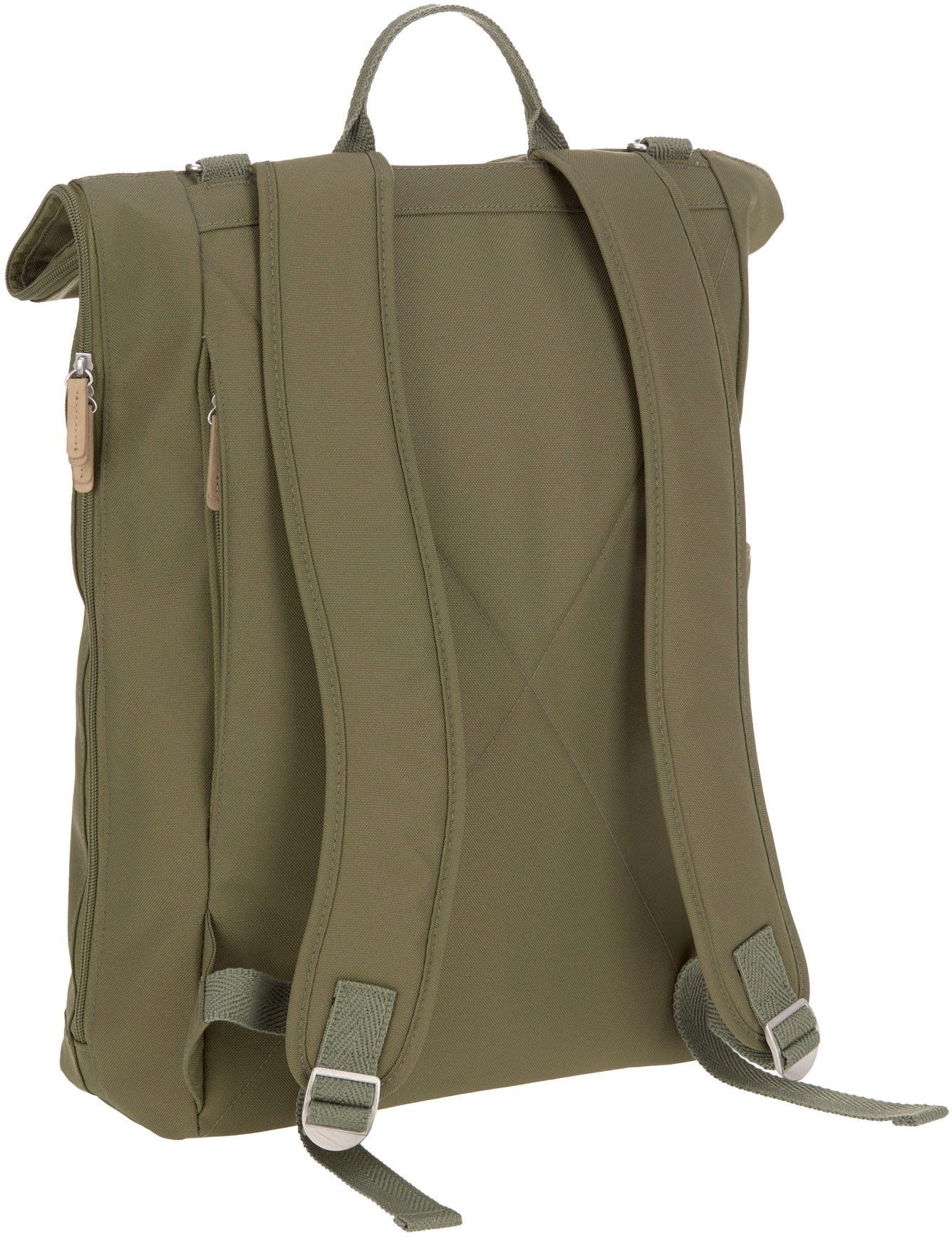 aus Olive, Green zum LÄSSIG Teil vegan; Rolltop, PETA-approved Label, Material Wickelrucksack recyceltem