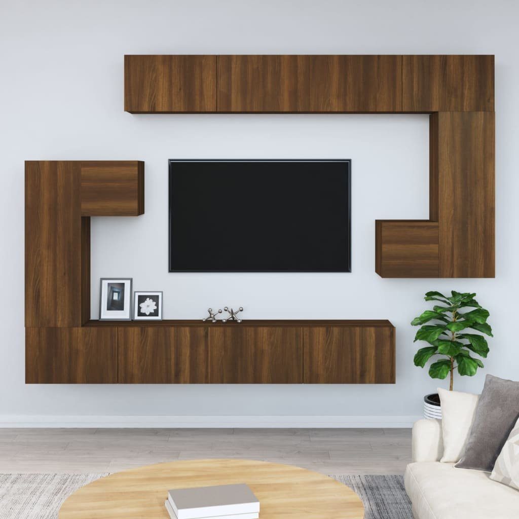 Eichen-Optik TV-Wandschrank Holzwerkstoff Braun TV-Schrank furnicato