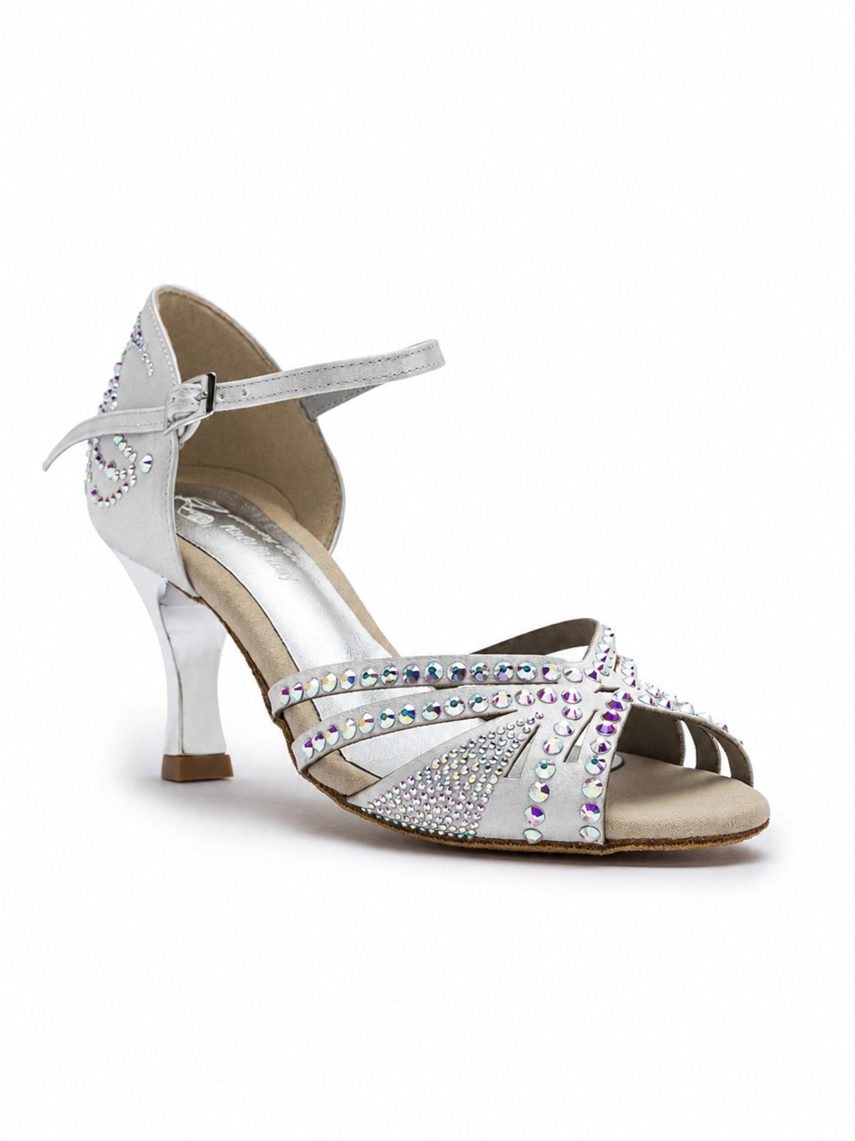 Dancing Queens Sparkle Shine Tanzschuhe Satin - Absatz 7.0 cm flare Sandalette Tanzschuh 7 cm Absatz: Salsa, Bachata, Kizomba, Zumba – Bild 4 von 5