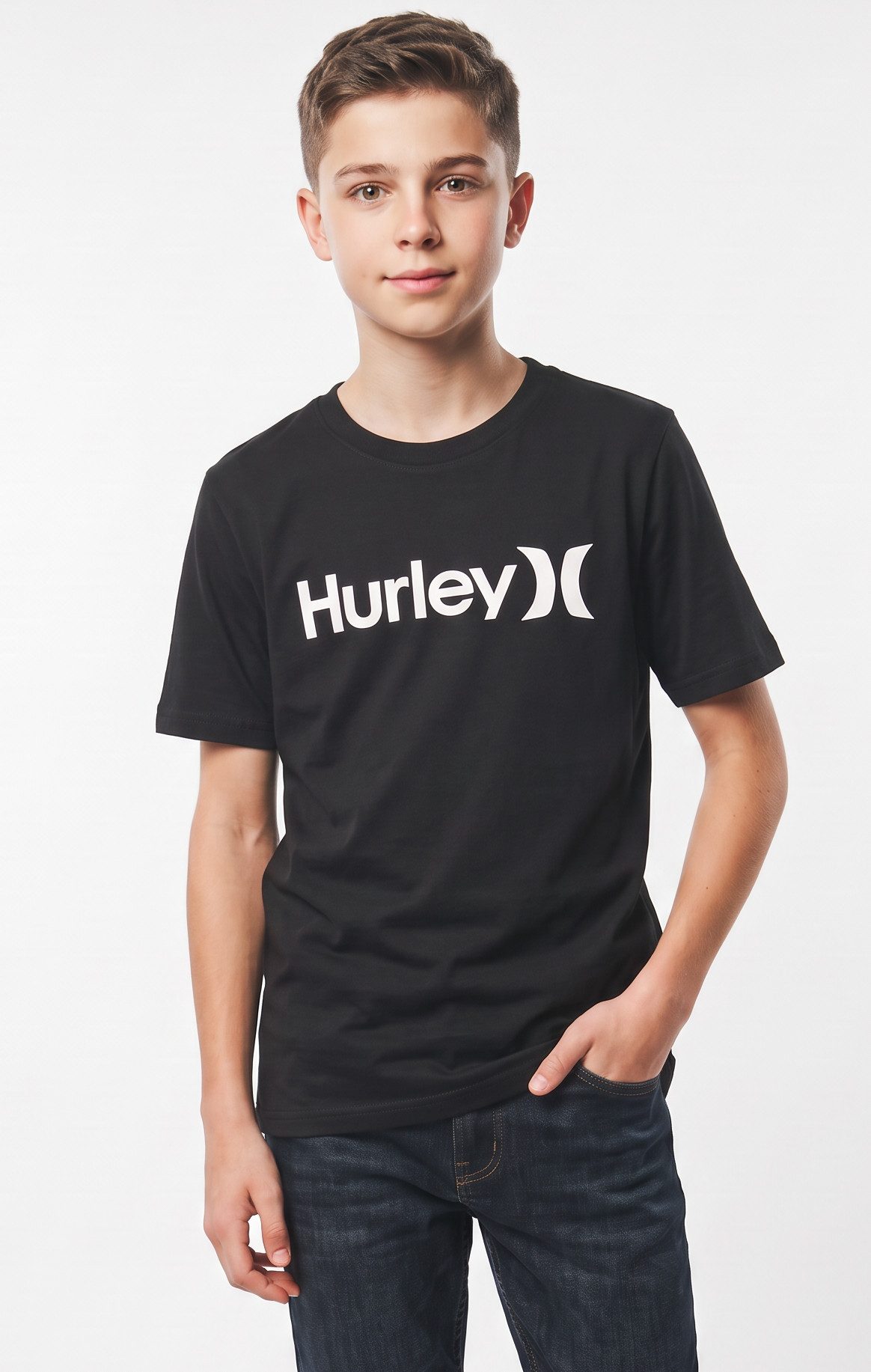 Hurley T-Shirt CORE LOGO TEE 2PK HRLB-2K-9304 (Packung, 2-tlg., 2) bequeme Passform, für Jugendliche, pflegeleicht