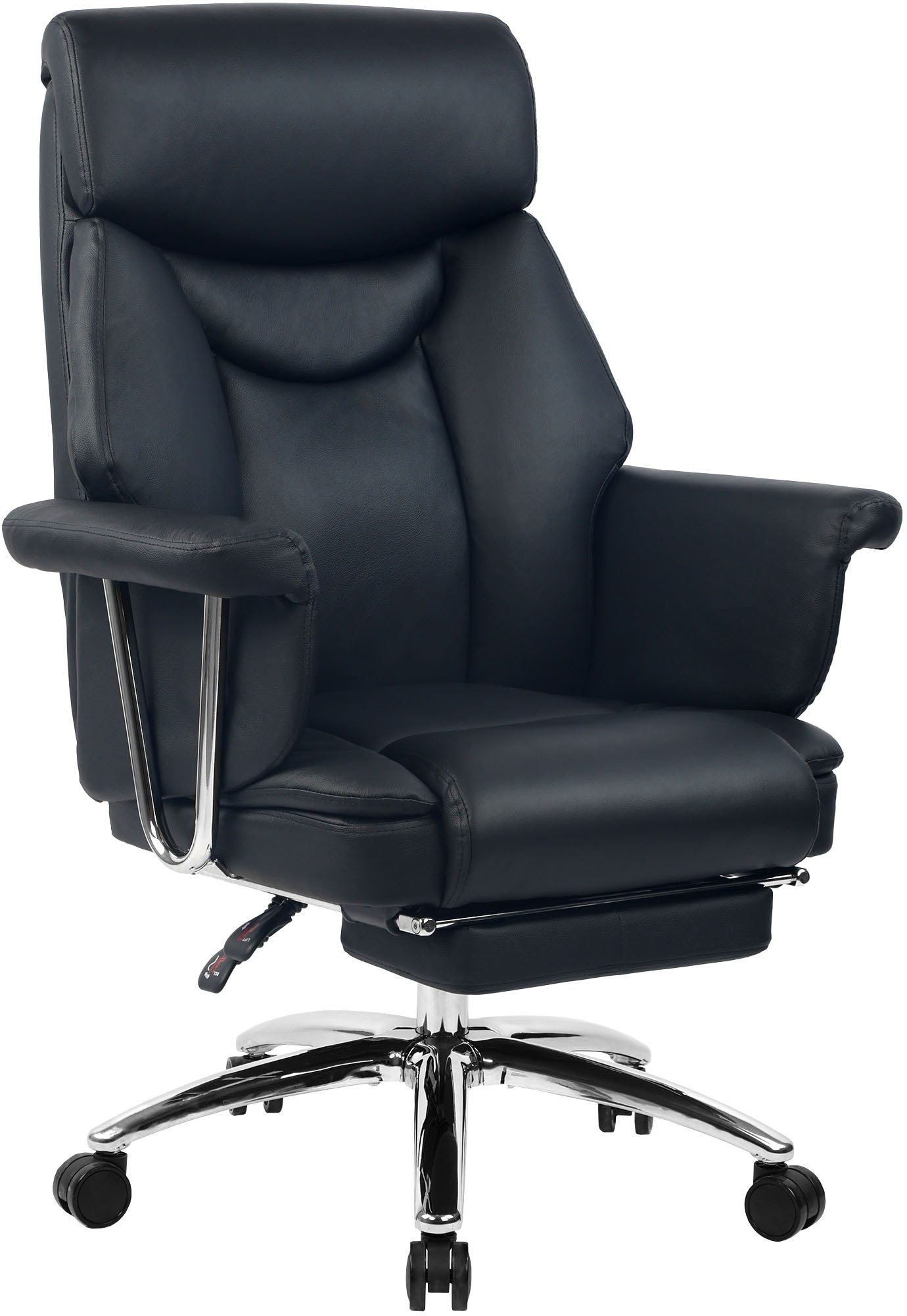 CLP Schreibtischstuhl Dahra (1er, 1 St), Lederbezug, Fußablage, höhenverstellbar