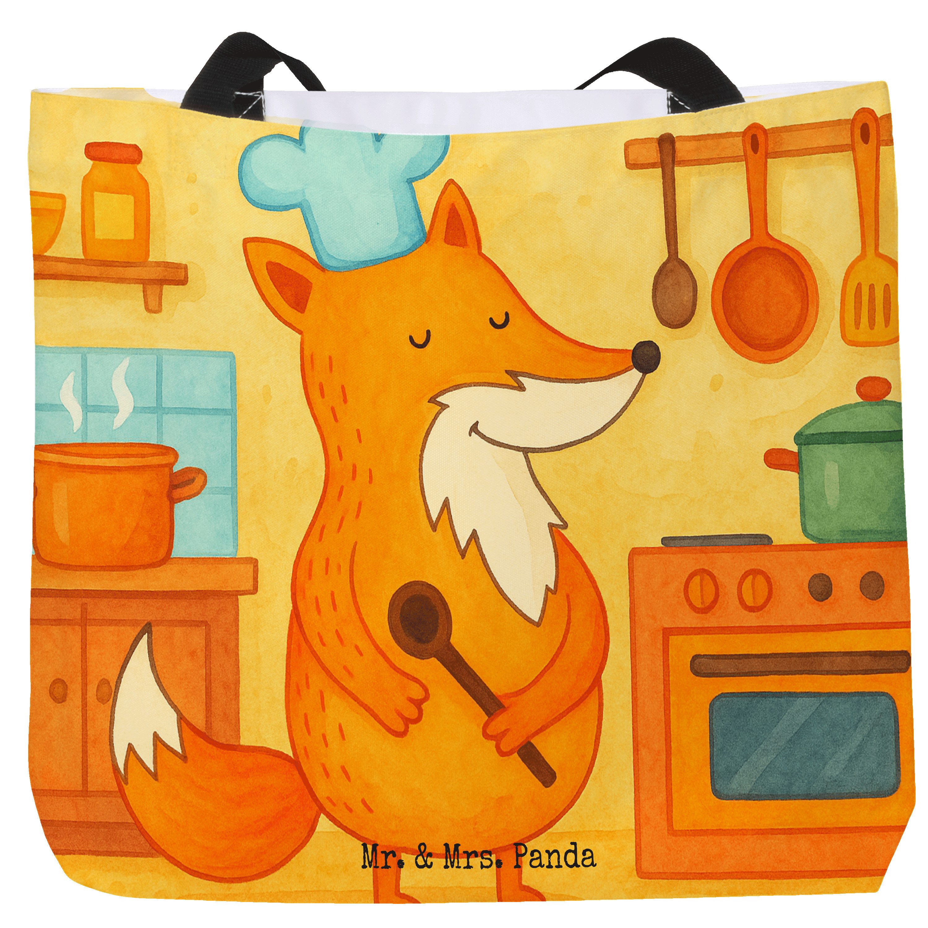 Shopper Fuchs Koch Design, Beutel, Weiß, Bäcker, Abendessen, Schultasche, Che