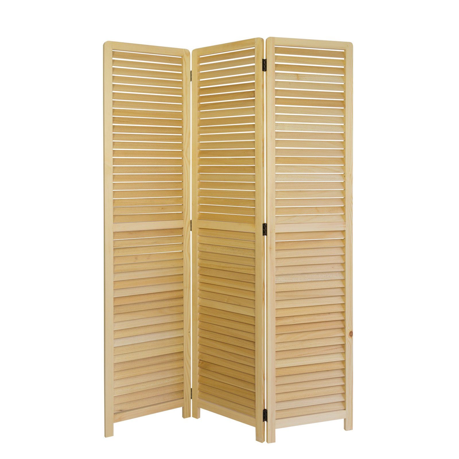 Homestyle4u Paravent, naturfarbener Raumtrenner, 3teilig, 120x170 cm