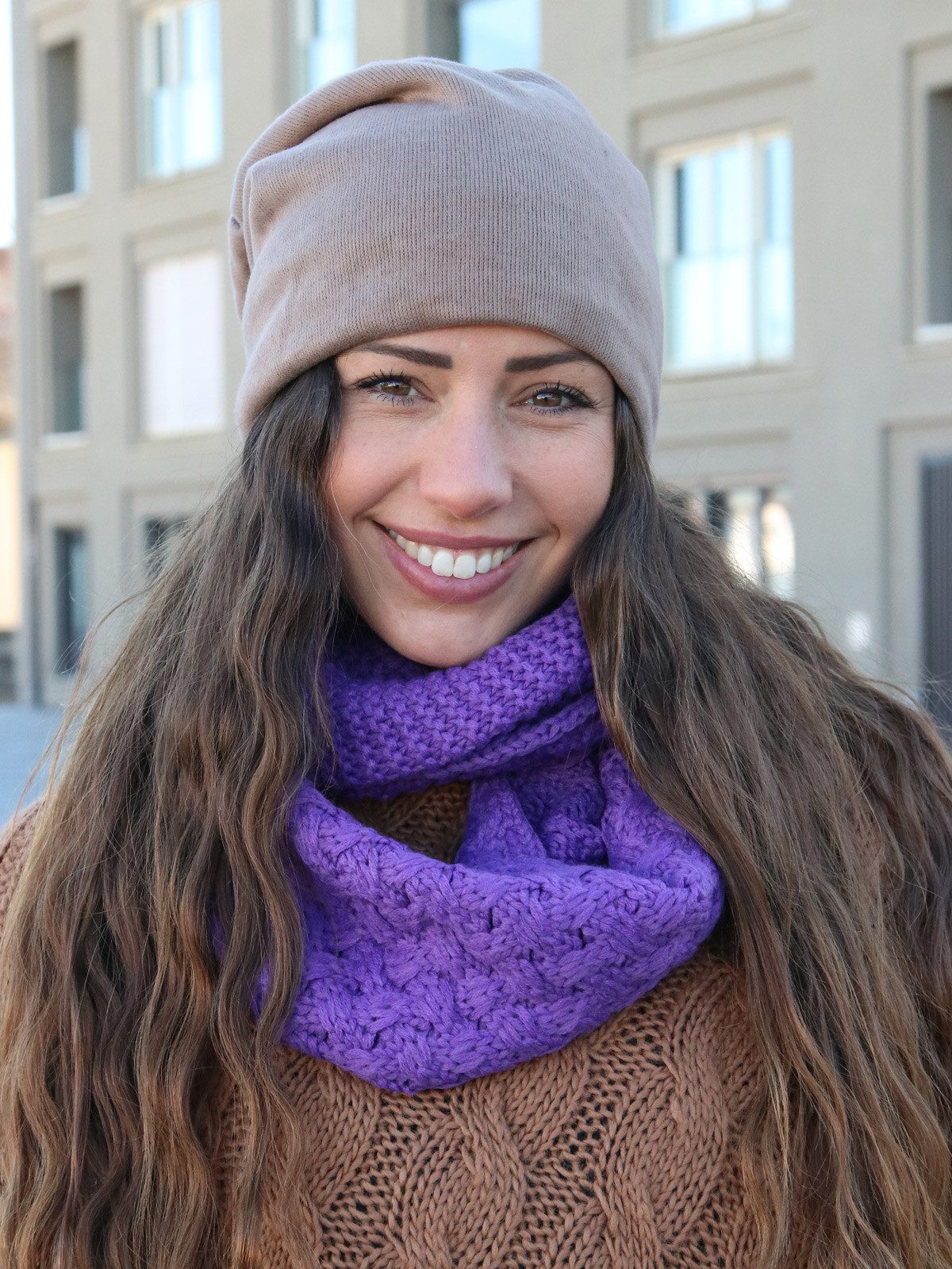 styleBREAKER Strickschal Strick Loop mit Mustermix, (1-St) günstig online kaufen