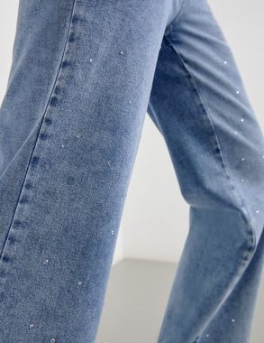 Taifun Stretch-Jeans Jeans mit Strasssteinen Wide Leg