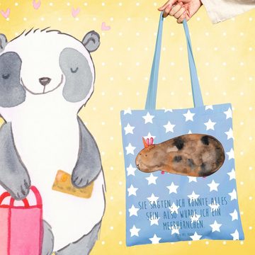 Mr. & Mrs. Panda Tragetasche Einhorn Meerschweinchen - Sky Blue - Geschenk, Einkaufstasche, Meerhö (1-tlg), Lange Tragegriffe