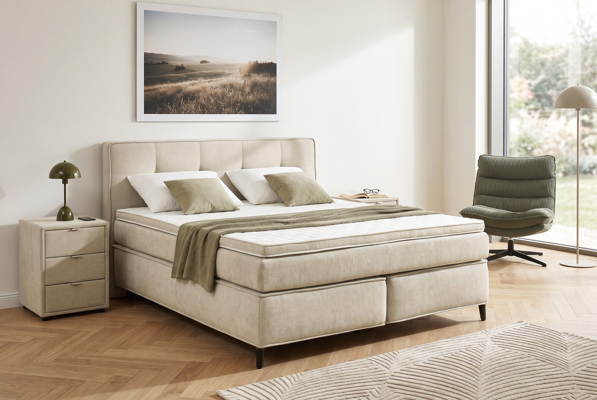 Jockenhöfer Gruppe Boxspringbett Capello, 7-Zonen-TTFK-Matratze, KS-Topper, 160x200 cm oder 180x200 cm, verschiedene Härtegrade wählbar