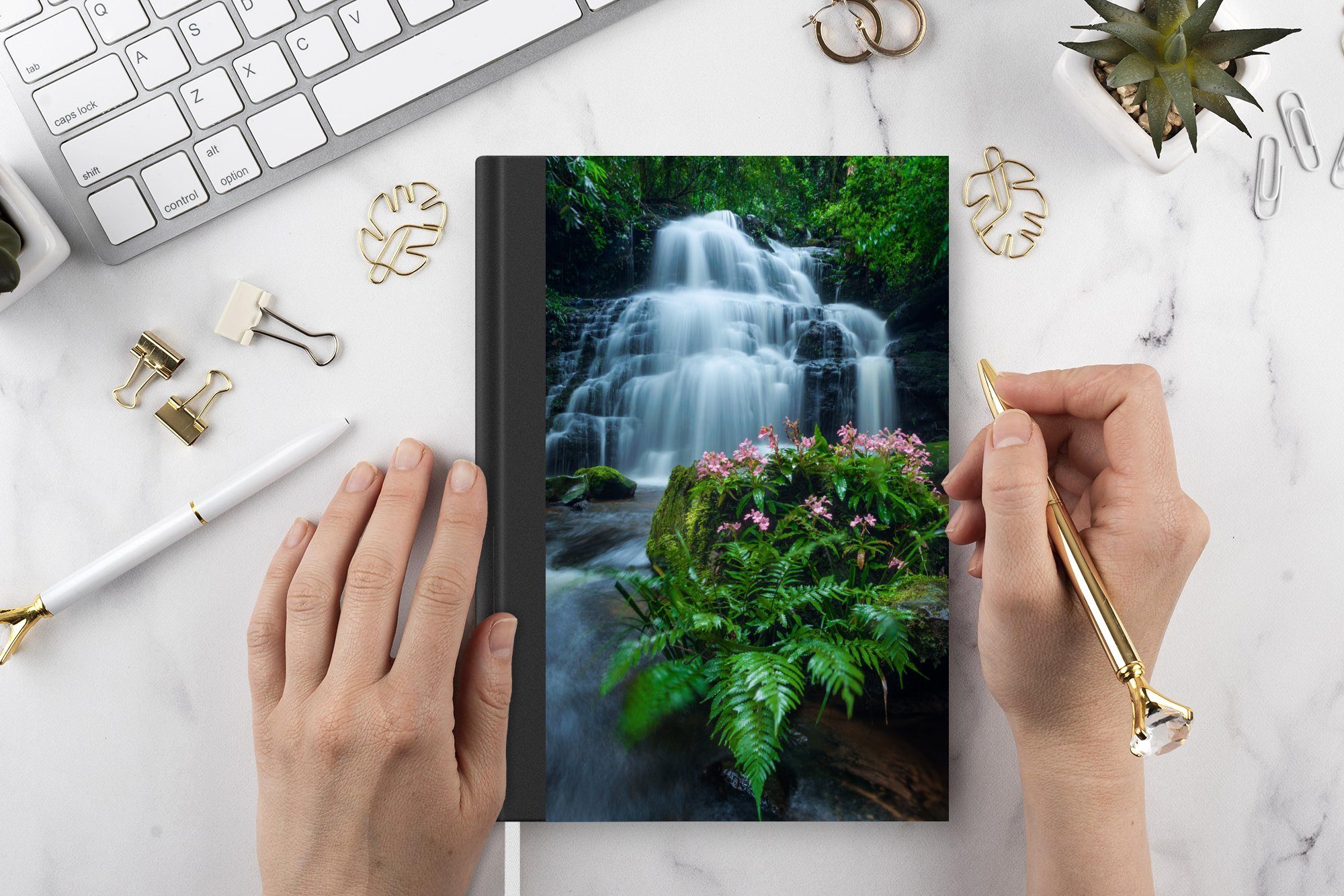 Vegetation der Notizheft, MuchoWow Journal, Hin, Seiten, Phu Wasserfall Tagebuch, inmitten Ein dichten des schöner A5, Haushaltsbuch Notizbuch 98 Merkzettel,