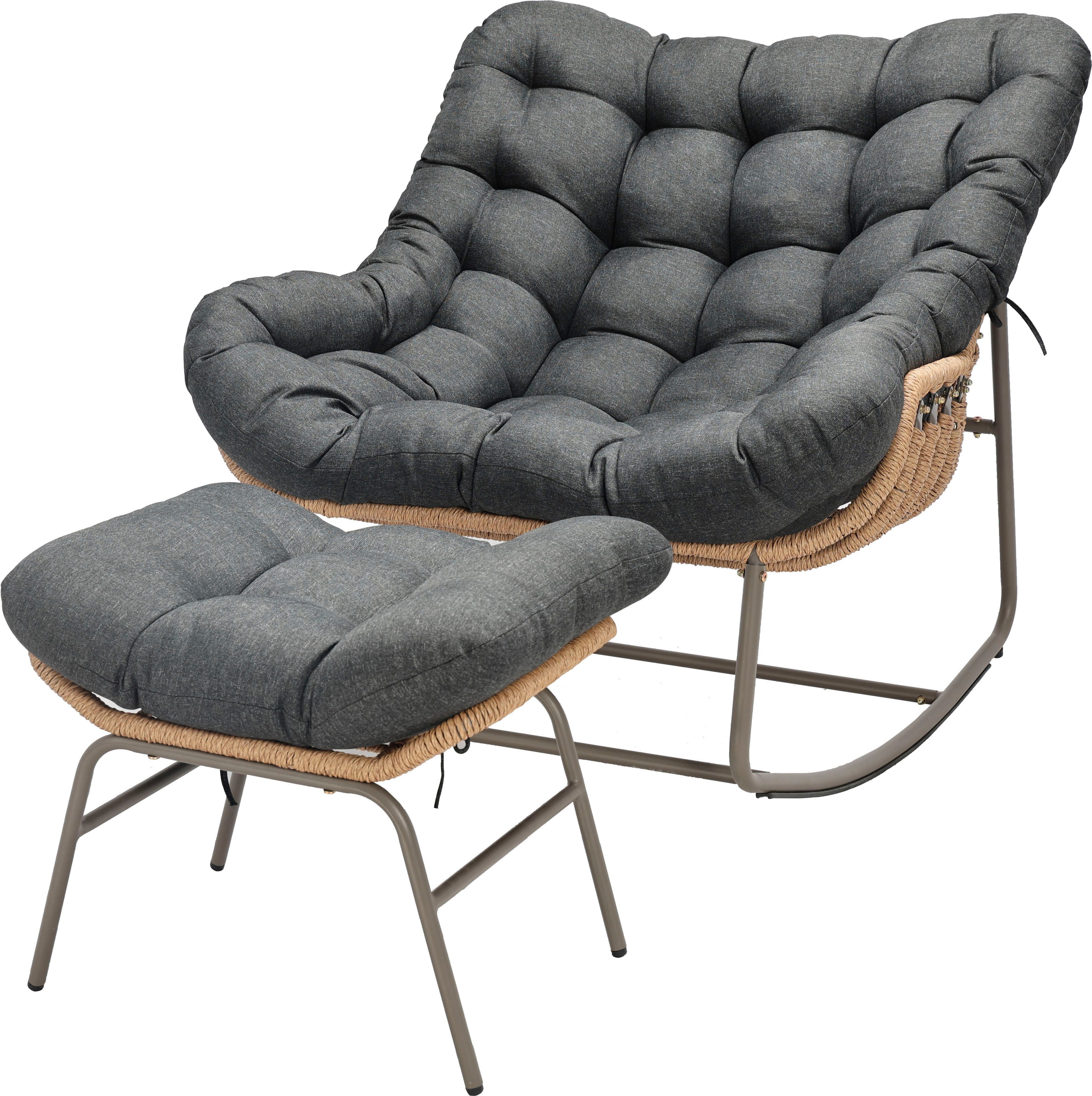 KONIFERA Schaukelstuhl Ferrol (Set), inklusive Fußhocker, mit Auflagen. Reduzierter Preis € 249,99. Unverbindliche Preisempfehlung € 349,99