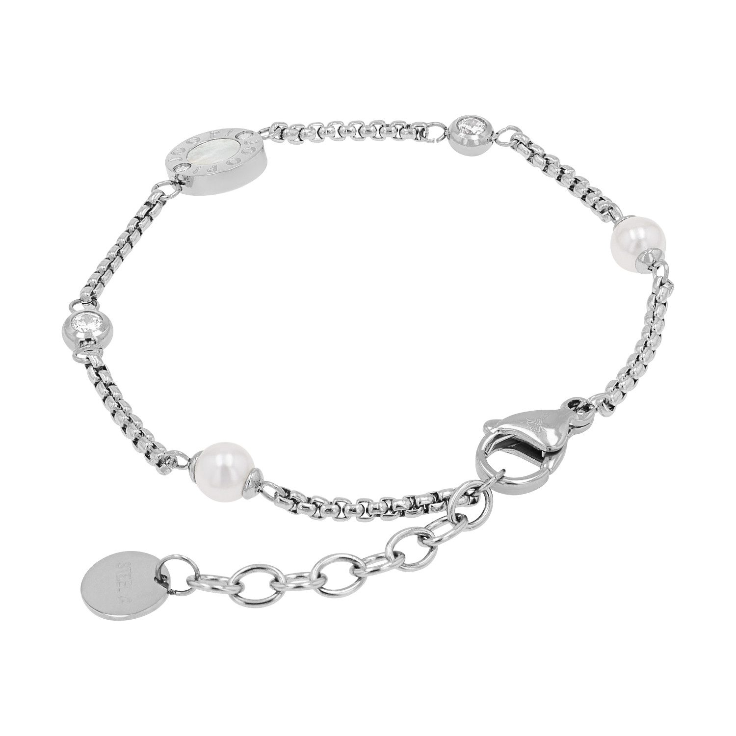 JOOP! Armband Kreise, mit Zirkonia (synth) - mit Glasperle