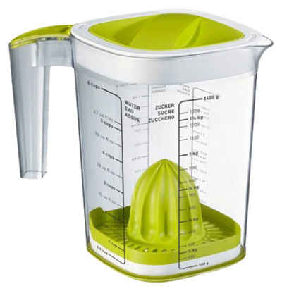 ROTHO Messbecher Transparent, Grün, 1500 ml, mit Skalierung, Kunststoff