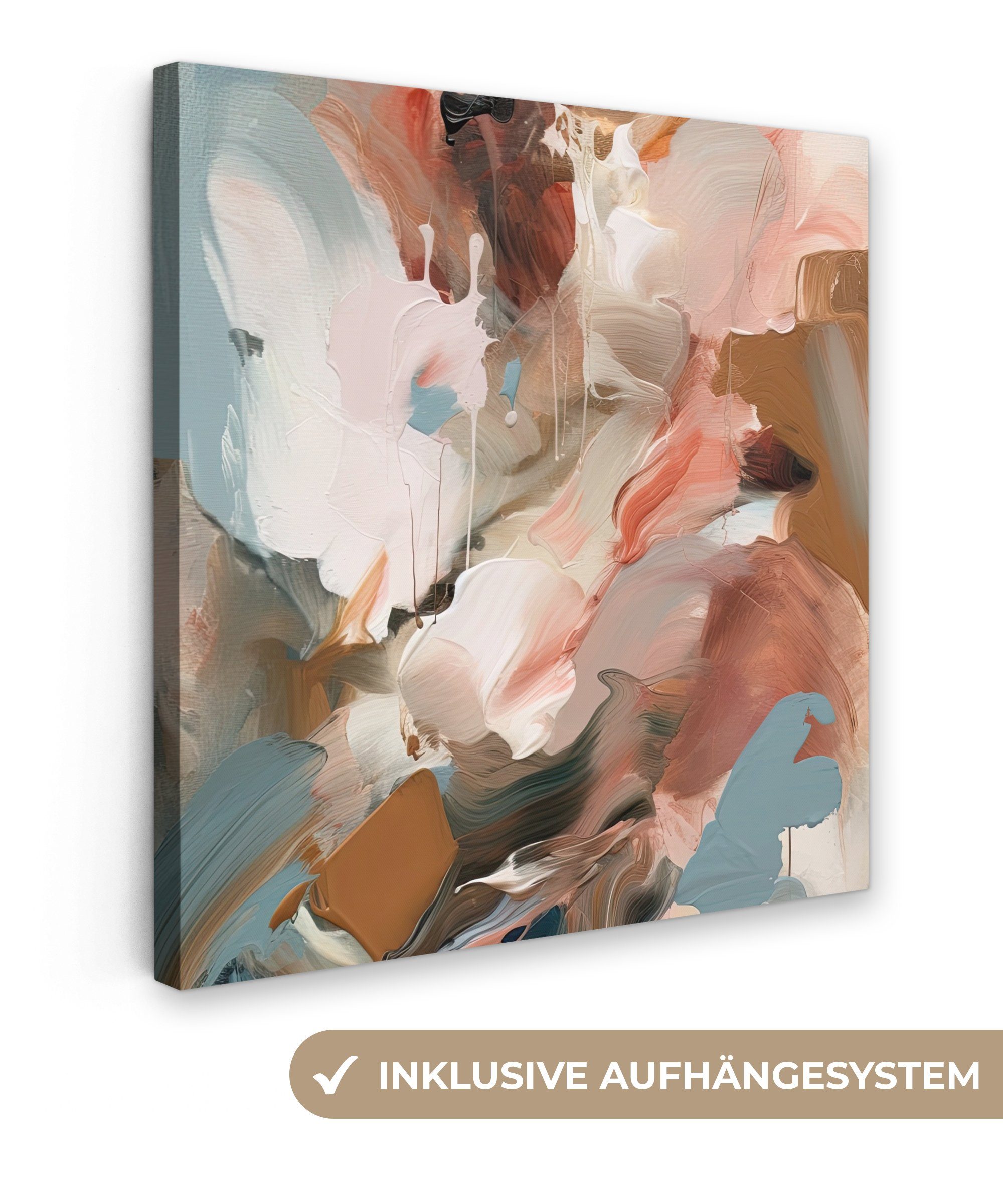 OneMillionCanvasses® Leinwandbild Farbe - Farben - Abstrakt - Kunst, (1 St), Leinwand Bilder für Wohnzimmer Schlafzimmer, 20x20 cm