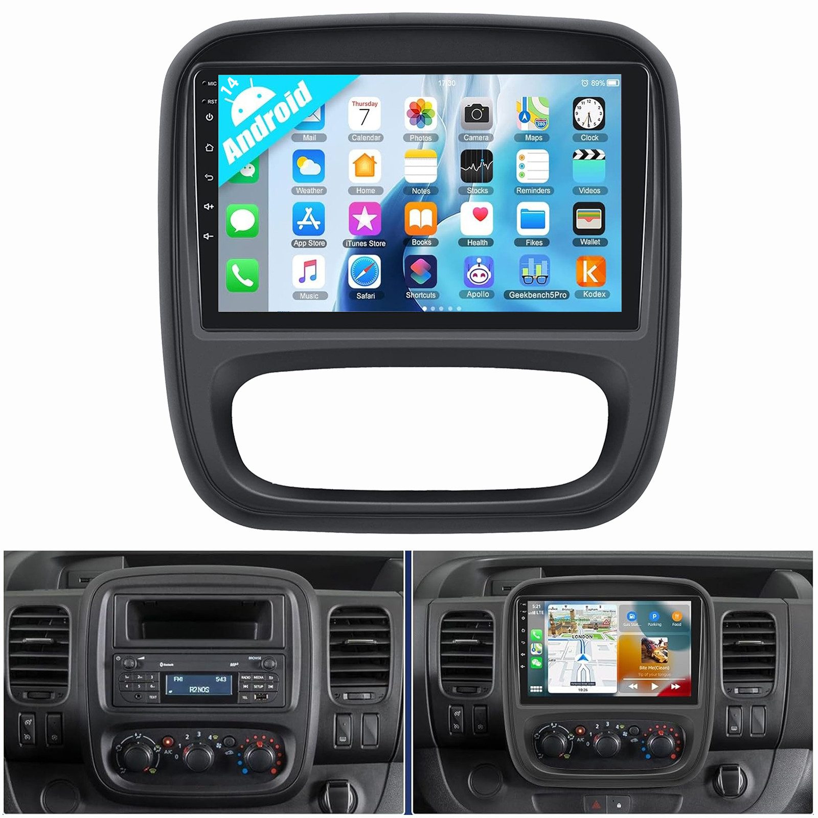 Für Opel Vivaro B Renault Trafic Android 14 Wireless Carplay Autoradio Autoradio