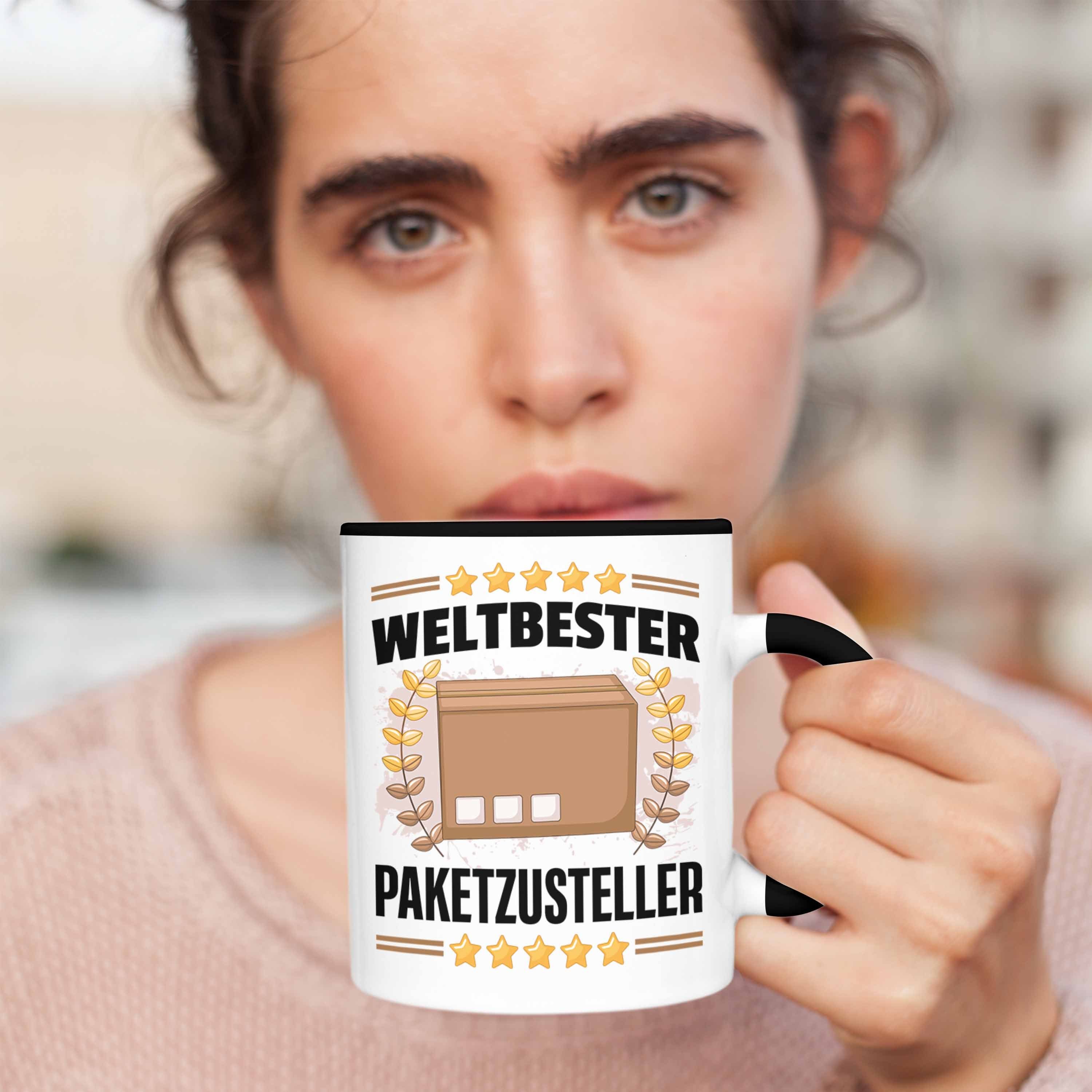 Postbote Tasse Paketbote Tasse Geschenkidee Schwarz Weltbester Trendation Spruch Paketzusteller