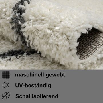 Hochflor-Teppich My Shaggy Raute, Myflair Möbel & Accessoires, rund, Höhe: 37 mm, Shaggy, Scandi Rauten Design, leicht glänzend, extra flauschig
