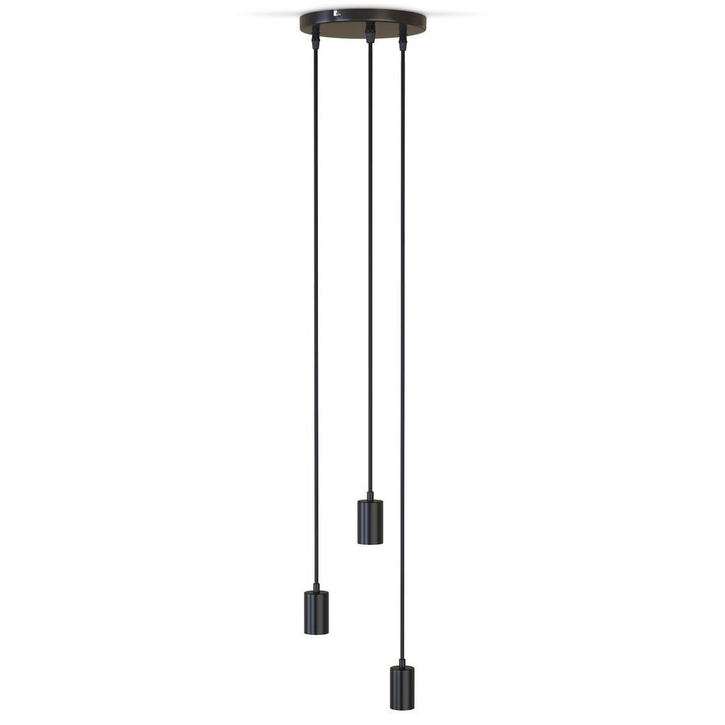 B.K.Licht LED Pendelleuchte E27 verschiedene Ø210x1200mm matt-Schwarz BKL1380, Schlafzimmer Höhen Leuchtmittel, Esszimmer - Hängelampe ohne Retro