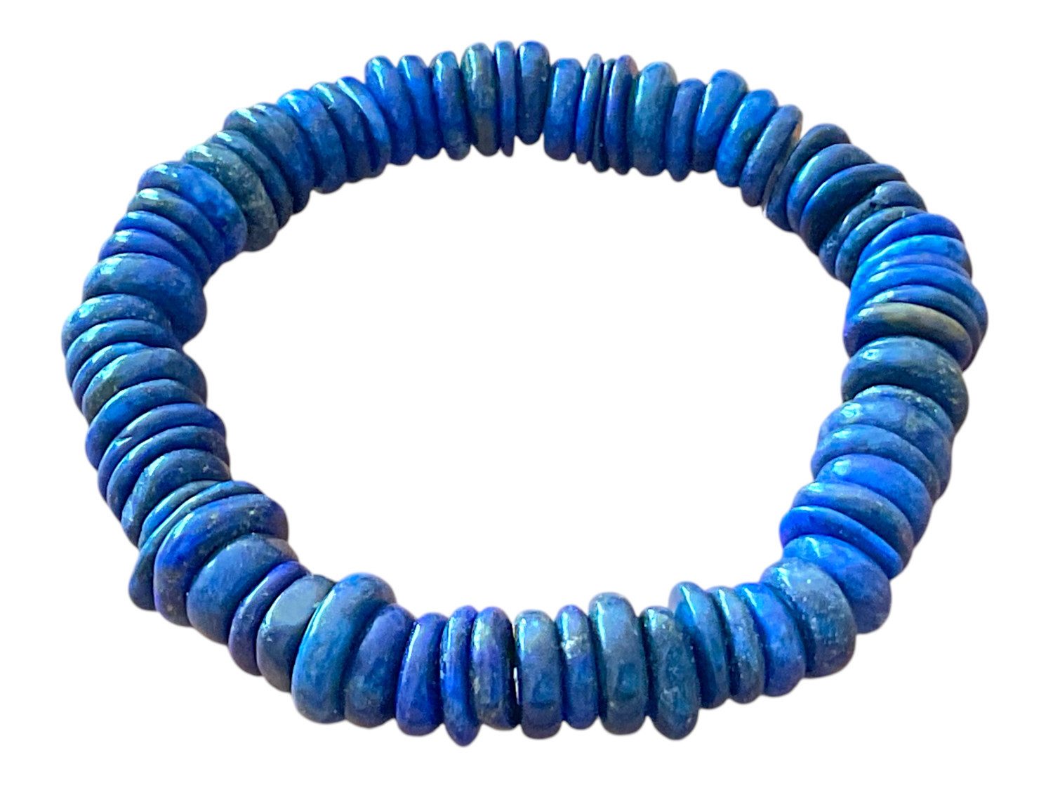 Perlenarmband Lapislazuli Rondell I Tiefblaue Farbgebung I 18 cm