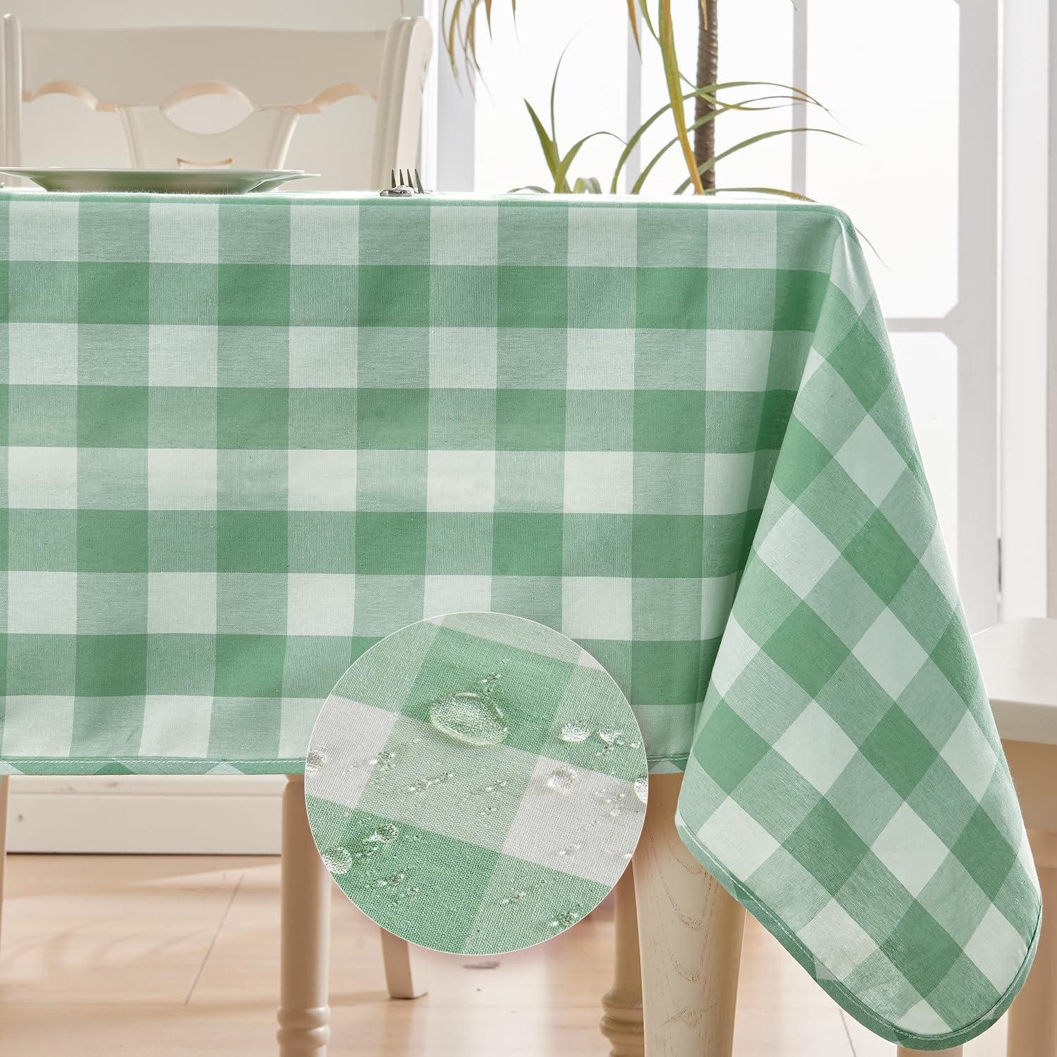 LuxusKollektion Tischdecke Tischdecke kariert grün-weiß 140x180 cm (1-tlg)