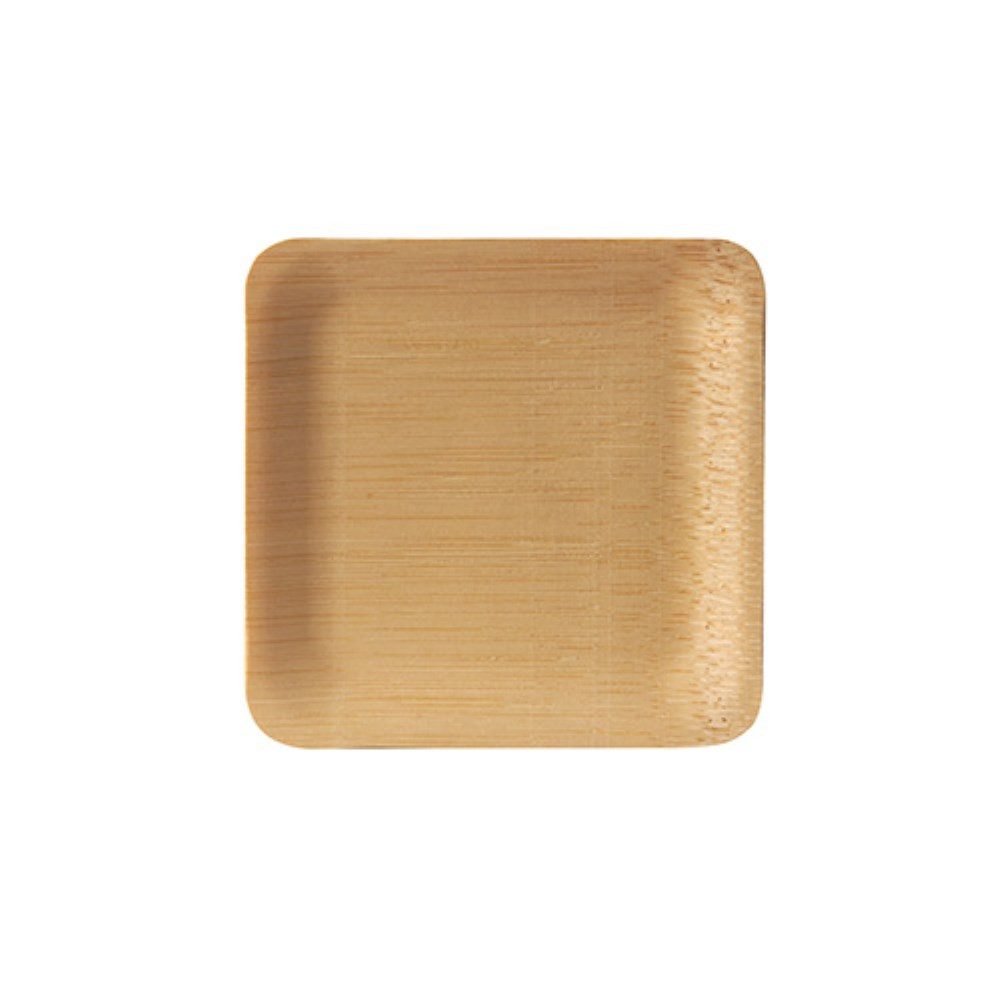 Einwegteller 10 Fingerfood - Teller, Bambus "pure" eckig 1,5 cm x 8,5 cm x 8,5 cm