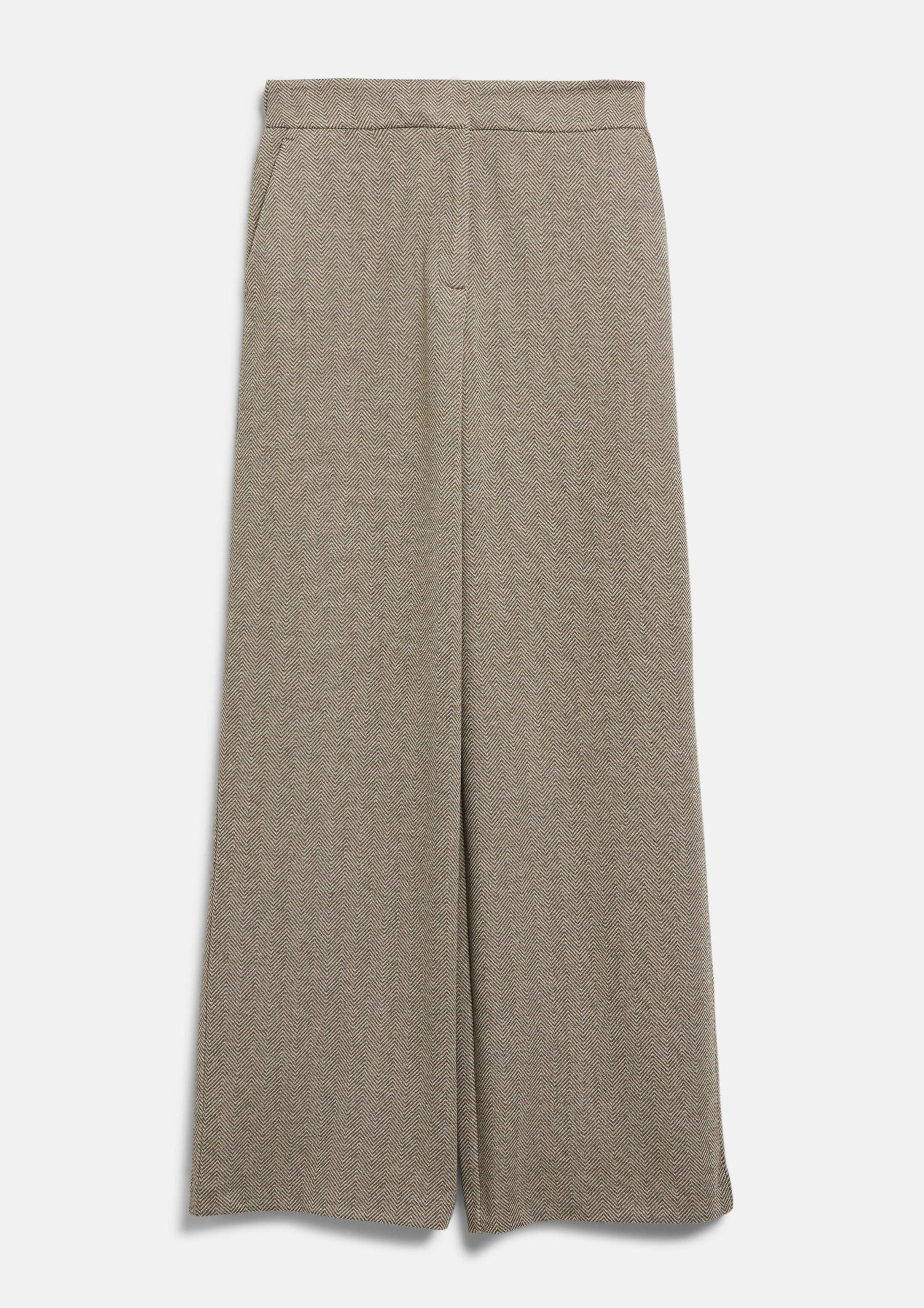 s.Oliver Chinos Hose Wide-Leg-Hose mit Fischgratmuster