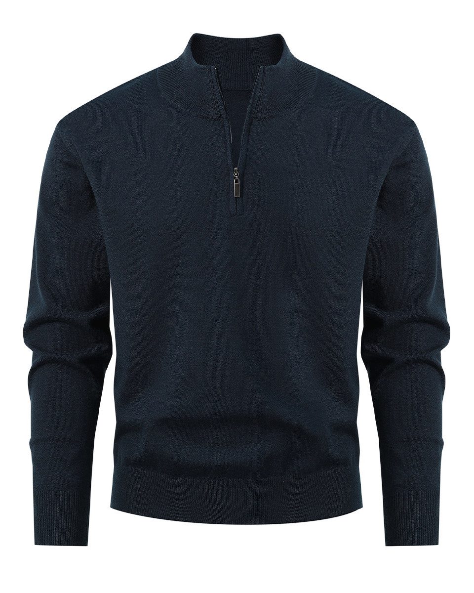 Allthemen Strickpullover Herren Strickpullover mit Halbkragen lockere Passform Freizeit Winter