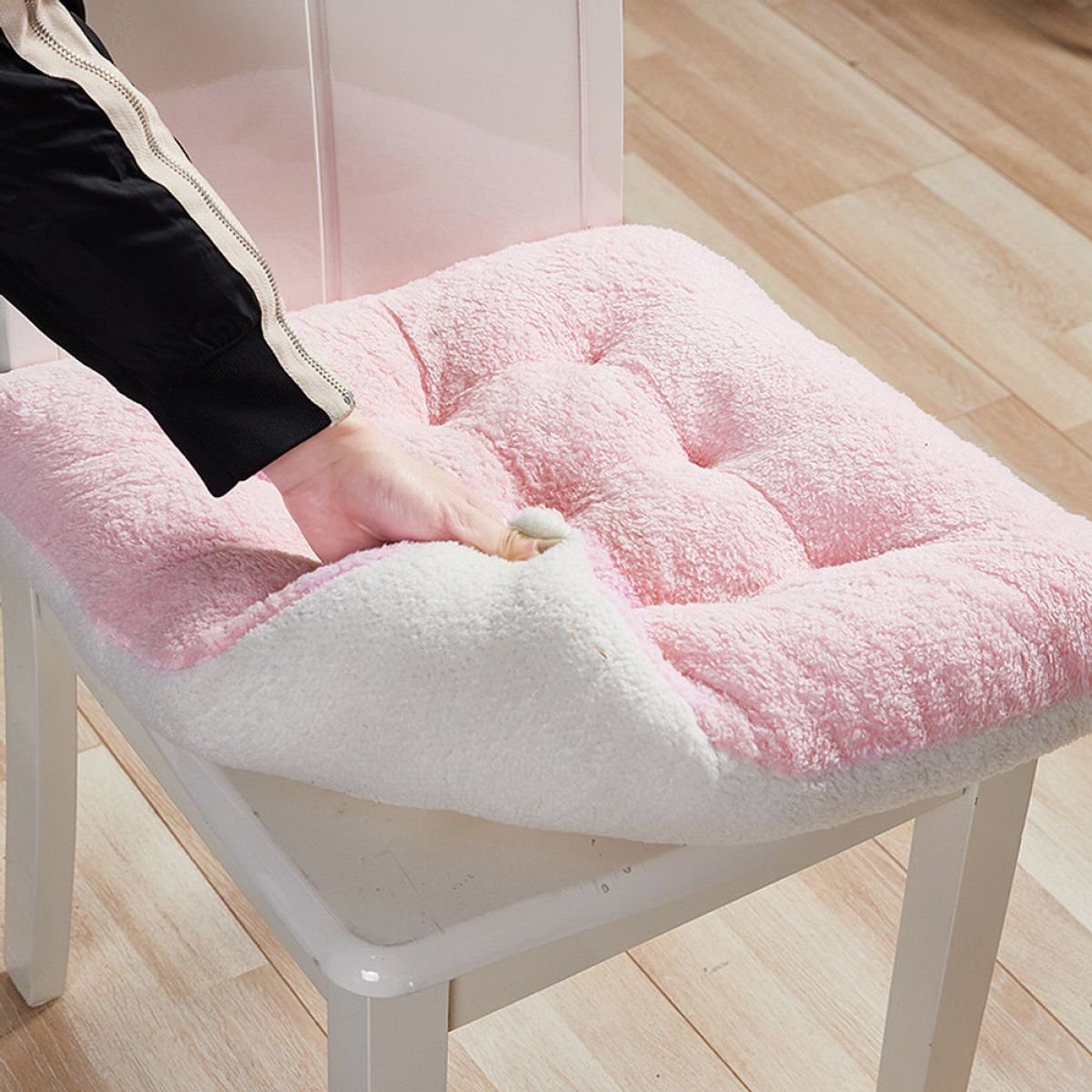 Sitzkissen und Flauschiges Stuhlkissen Stuhlkissen, Juoungle Reis-Weiß einfaches Modernes Rosa gemütliches