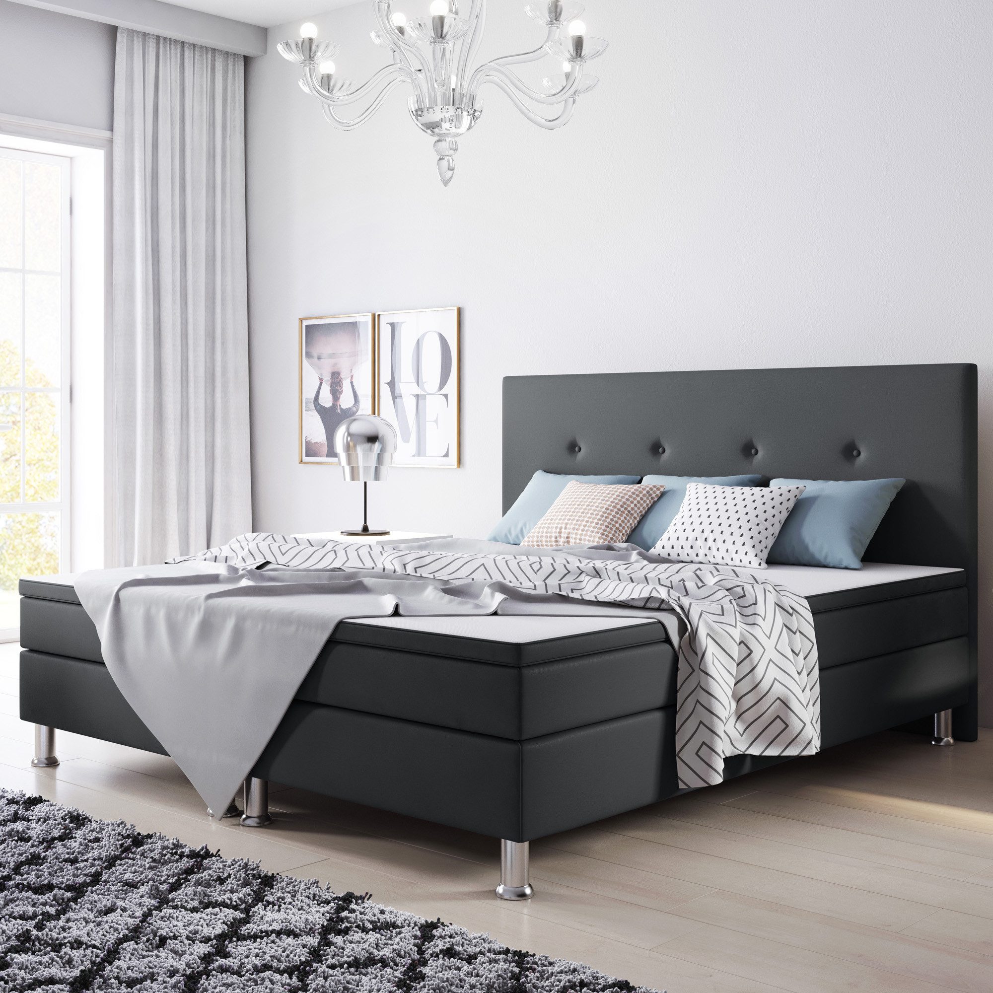 inter Boxspringbett Jump 180x200 Webstoff (Komplett-Set günstig online kaufen