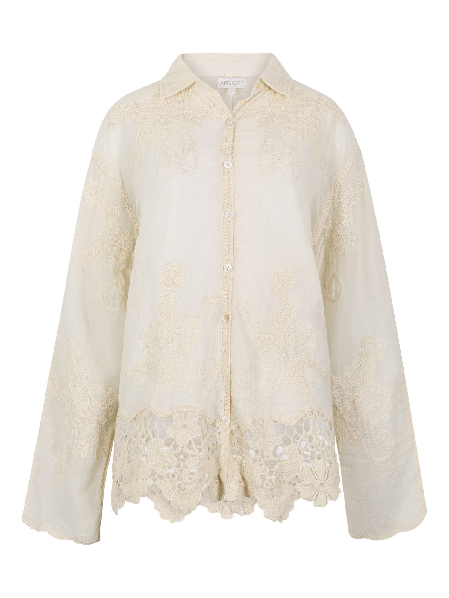 Spitzenbluse Oversize-Hemd aus Mesh