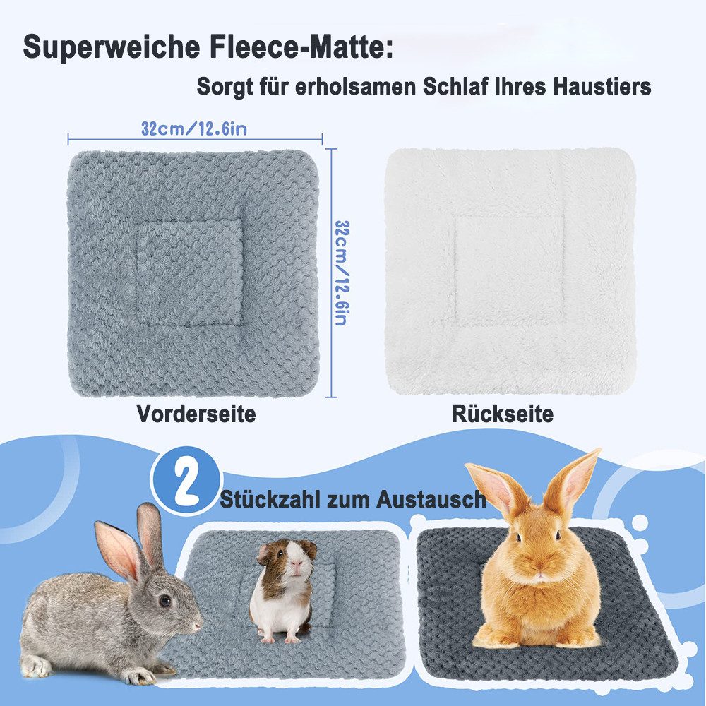 Ledander Hundematte Kaninchen Meerschweinchen Bett,2 Stück 31x21CM Decken,Warme, Meerschweinchen Zubehör,für Welpen, Katzen, Kaninchen, Chinchilla