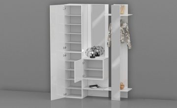 INOSIGN Garderoben-Set Kompakt, (3-er Set: Schuhschrank, Schuhfach, Garderobenpaneel mit Spiegel), Höhe ca. 190 cm