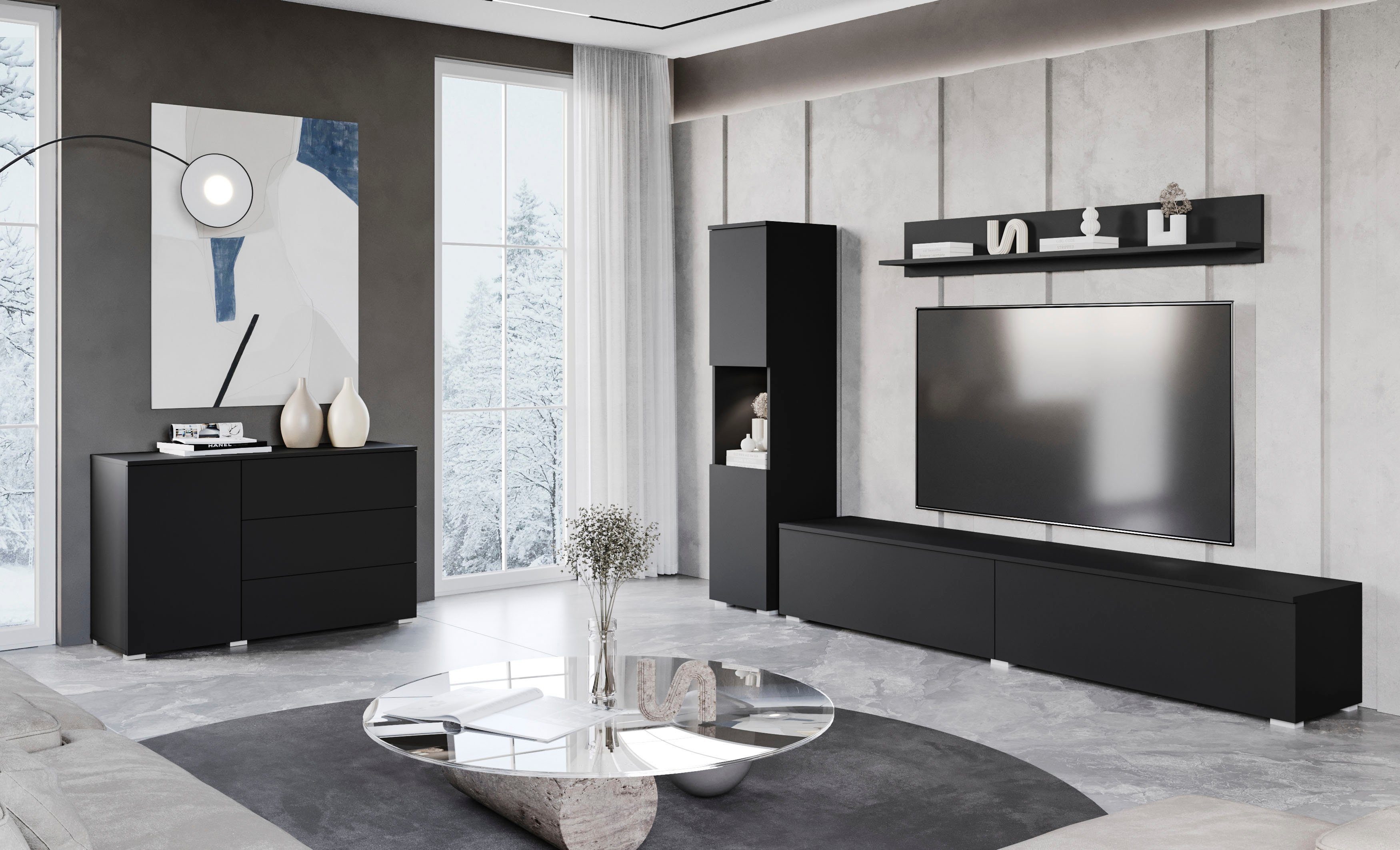 OTTO home Sideboard PARIS (1 St), Moderne 110cm breite grifflose Kommode, vielseitig einsetzbar