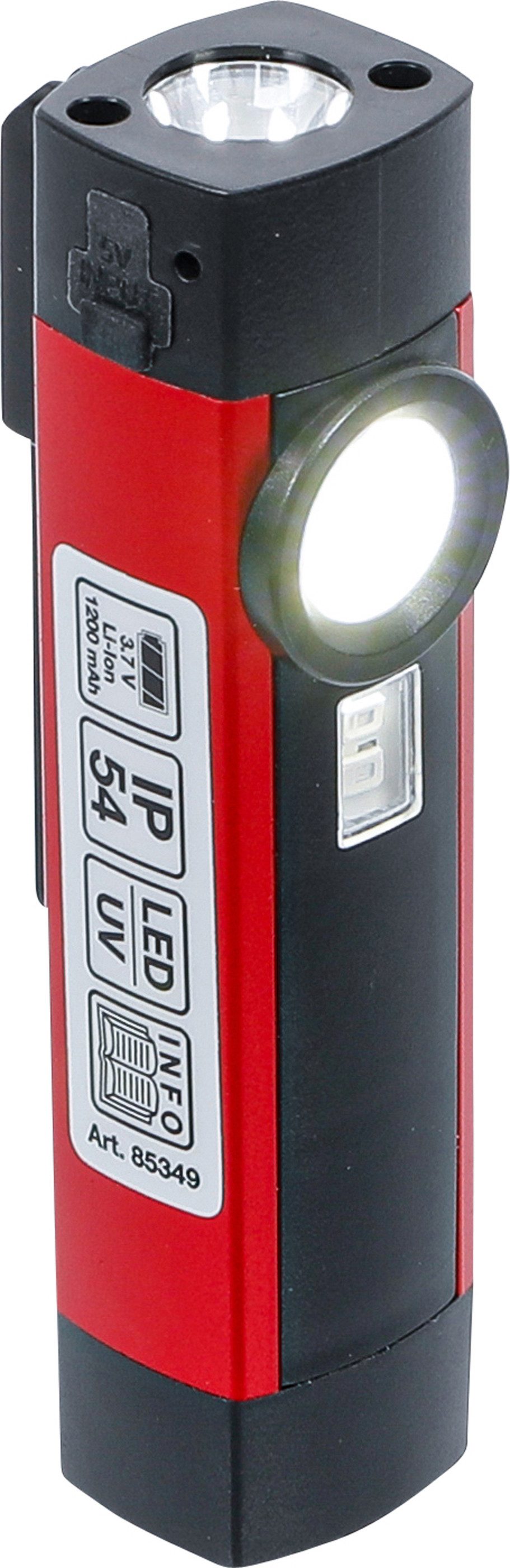 BGS technic LED Taschenlampe COB-LED / UV-Aluminium-Handleuchte, 1 W (1-St)