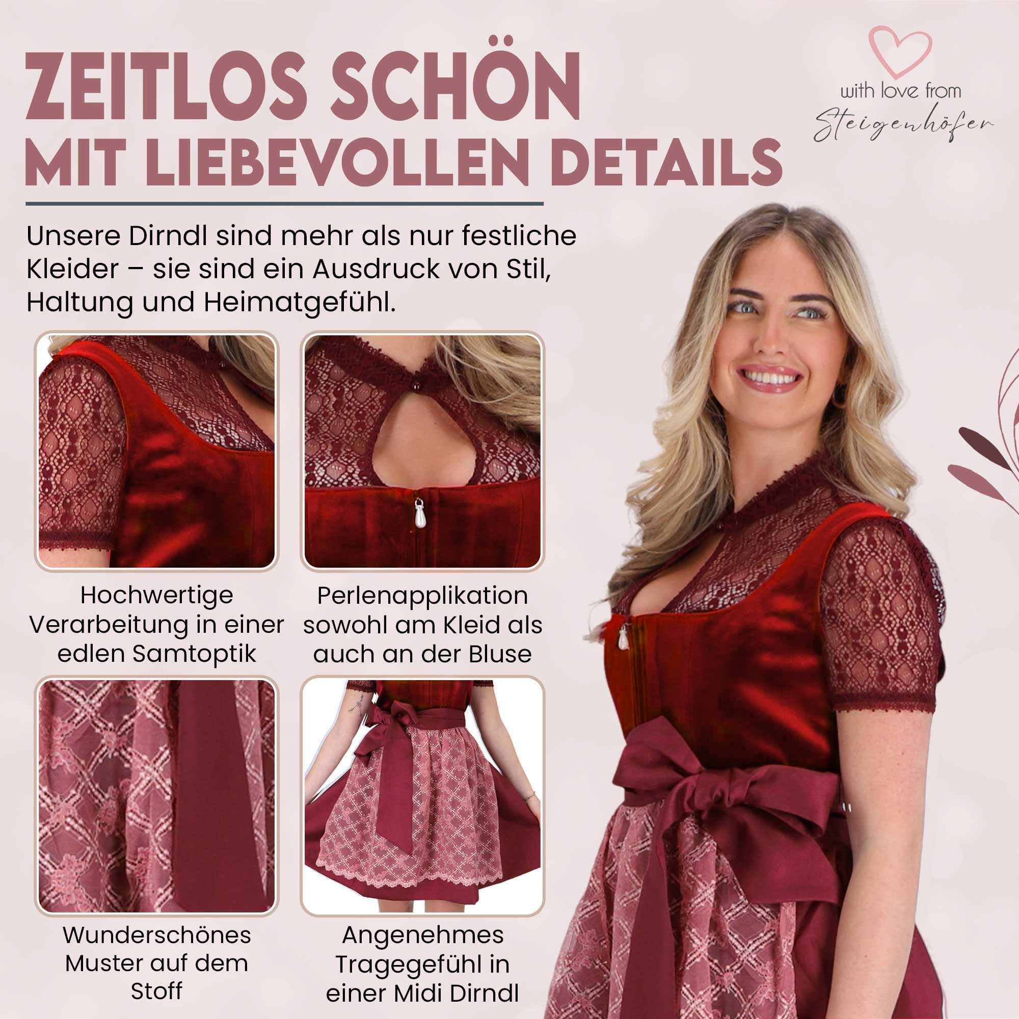 Steigenhöfer Manufaktur Trachtenkleid Franziska Dirndl Set – Bild 5 von 5