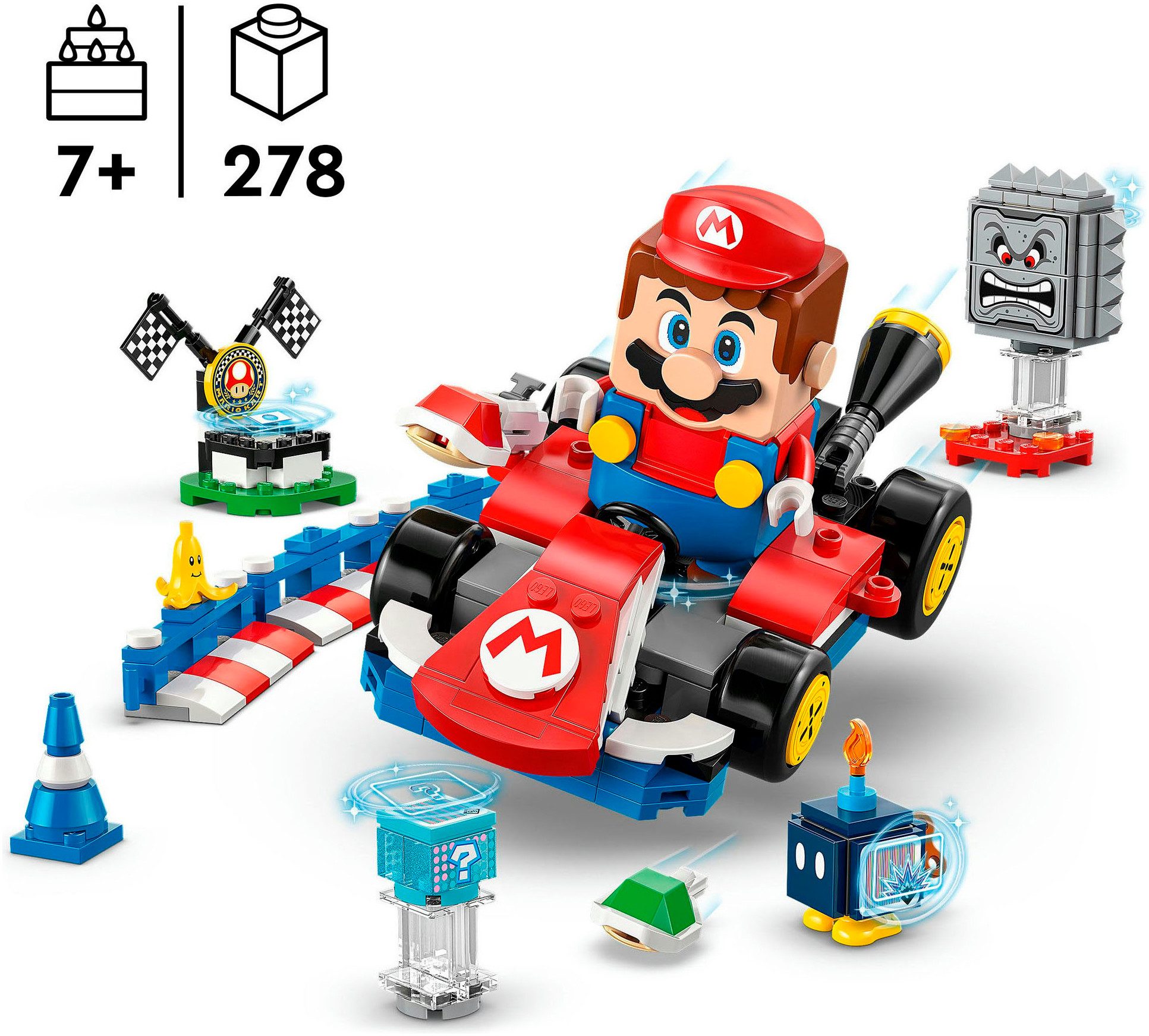 LEGO® Mario Kart – Interaktiver LEGO Mario & Standard-Kart (72043) Konstruktionsspielsteine, (278 St), LEGO Super Mario; Made in Europe