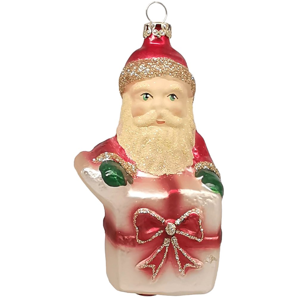 Thüringer Glasdesign Christbaumschmuck Weihnachtsmann mit mundgeblasen, handbemalt Geschenk (1-tlg)