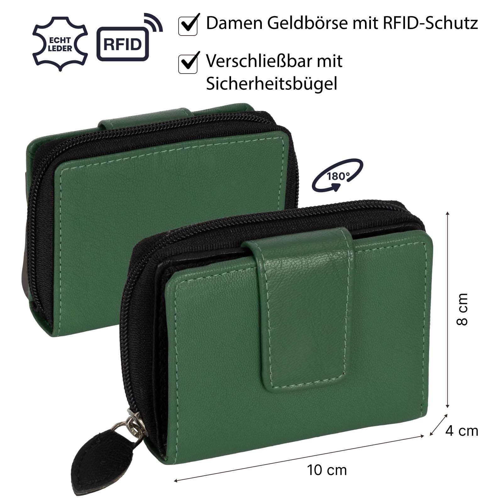 EAAKIE Geldbörse Kleine RFID Damen Geldbörse Kompakt Portemonnaie Mini Damenbörse Leder, Damen Geldbörse klappbar mit Drückknopf – Bild 3 von 5