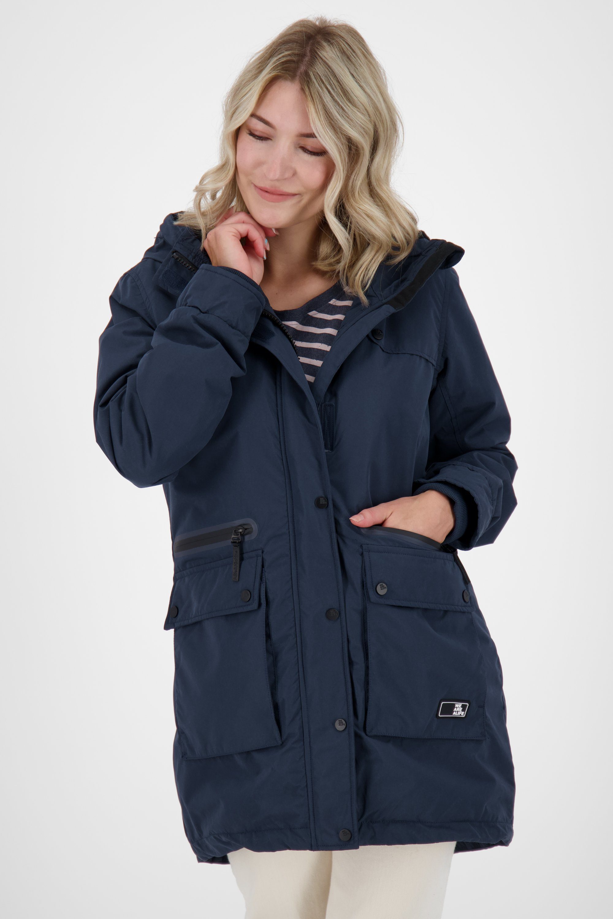 Alife & Kickin Winterjacke CharlotteAK Damen Winterjacke, marine gefütterte Coat Jacke A