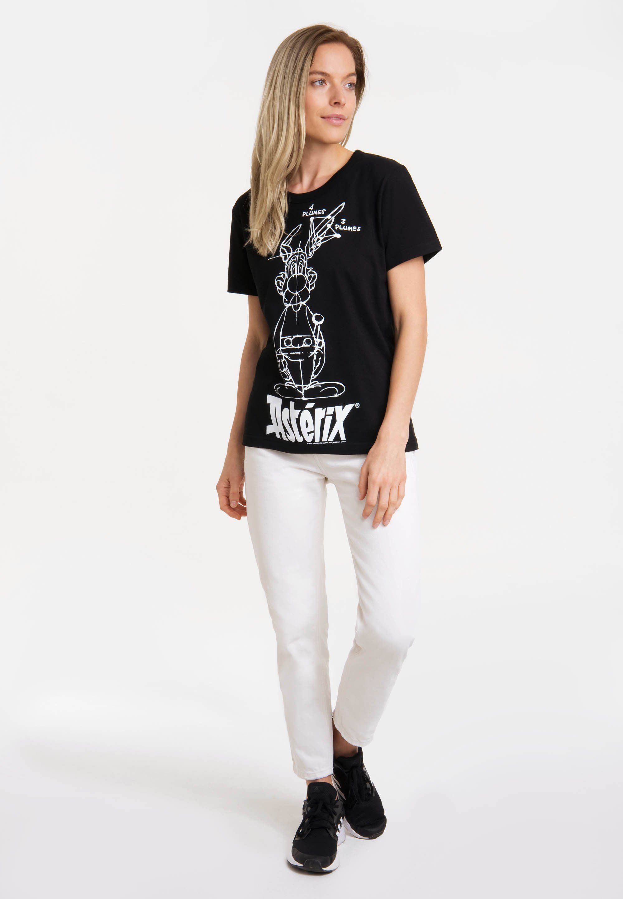 LOGOSHIRT T-Shirt Asterix der Gallier - Asterix Skizze mit lizenziertem Print