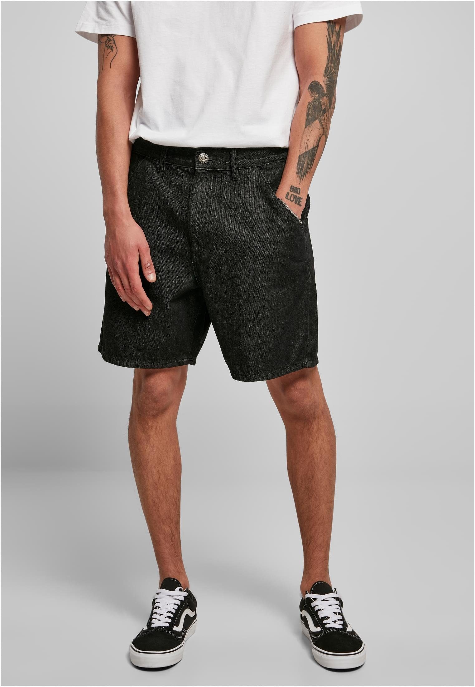 Organic Bermuda Herren blackwashed (1-tlg) CLASSICS URBAN Stoffhose Shorts Denim