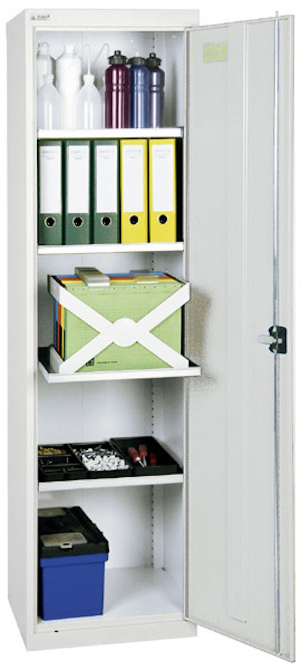 HxBxT Tür, 180x50x50cm, 1 Werkzeugschrank Lichtgrau/Lichtgrau PROREGAL® Werkzeugschrank