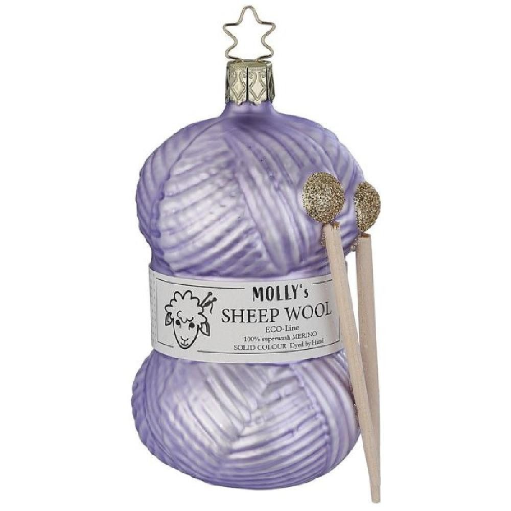 Christbaumschmuck INGE-GLAS Christbaumschmuck Strickfreude Zartlila