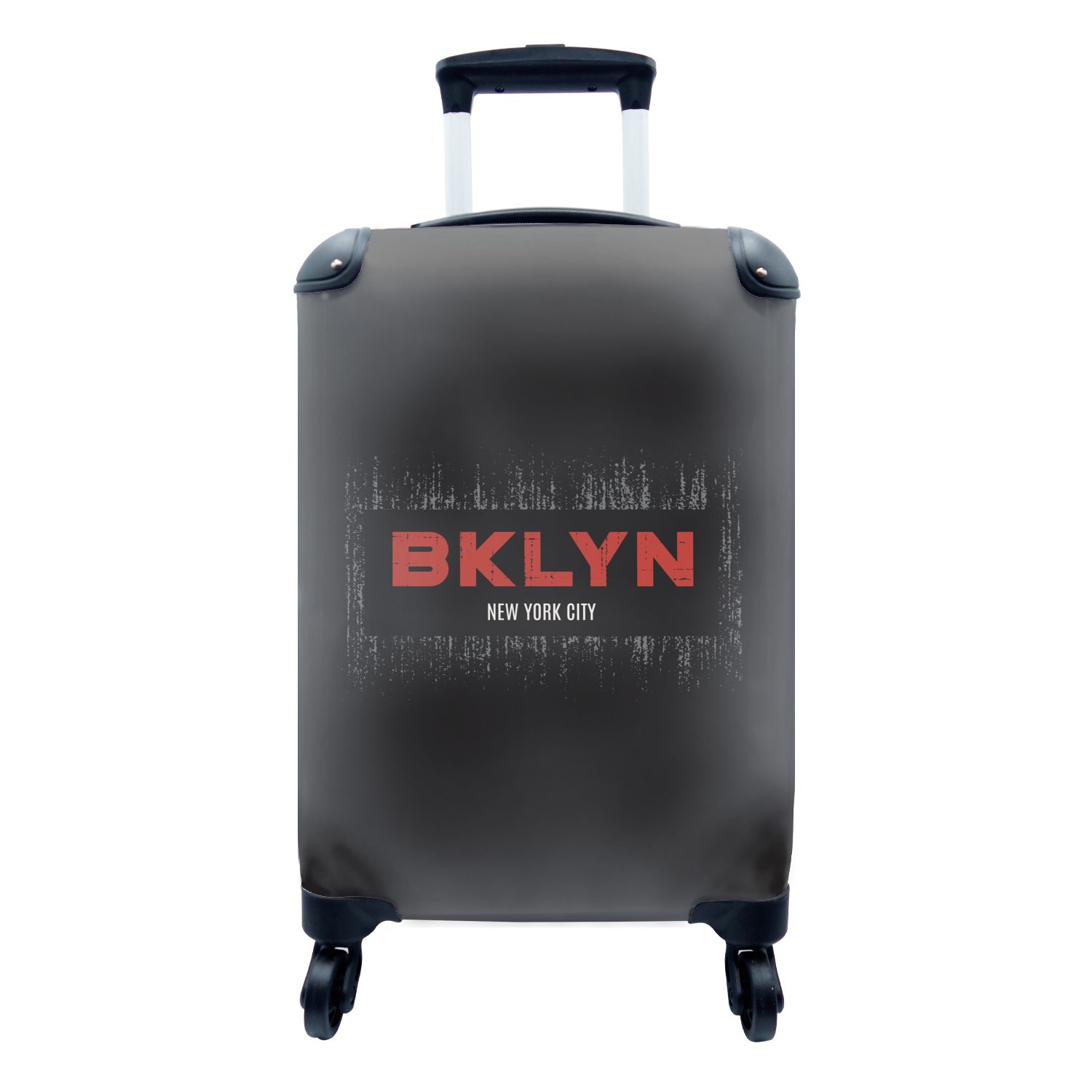 Reisetasche New mit Reisekoffer 4 Schwarz Handgepäckkoffer rollen, Trolley, Handgepäck MuchoWow Brooklyn, - Rollen, für - York Ferien,
