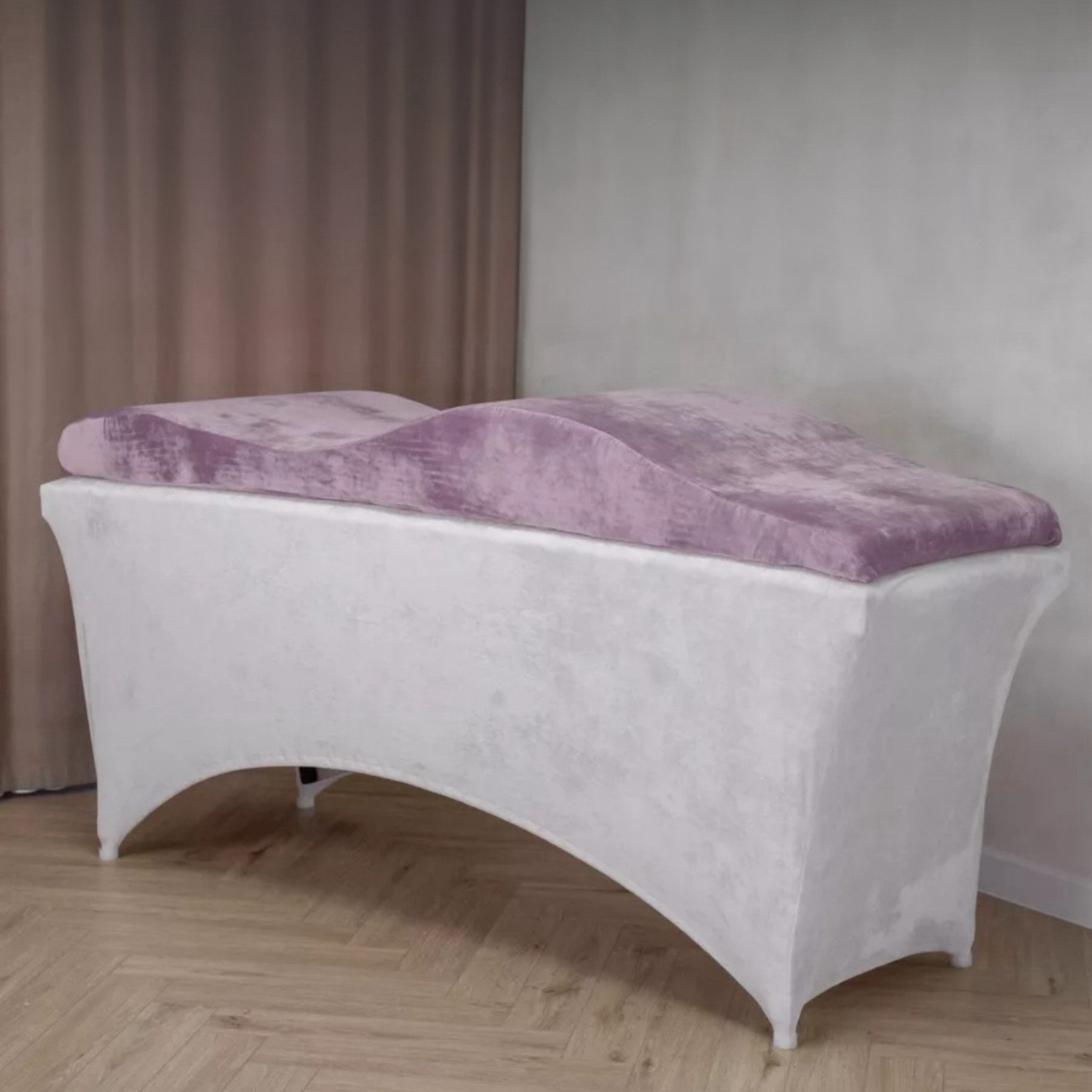 STM Company Massageliege Wellen-Matratze (Curved Lash Topper) mit Memory Schaum (180x60 cm / 190x70 cm, Mit Veloursbezug), ohne Kosmetikliege, ideal für Wimpernverlängerungen, PMU