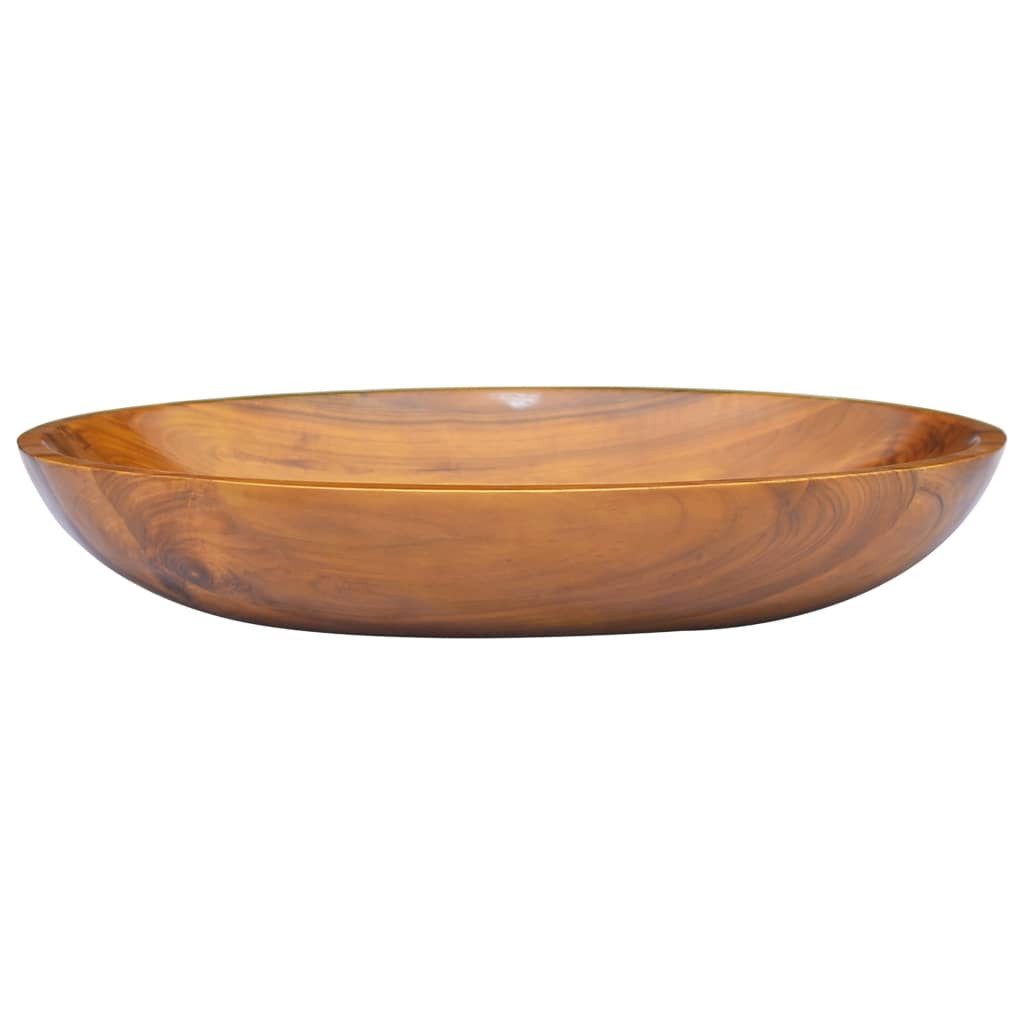 vidaXL Waschbecken Waschbecken Badezimmer Aufsatzwaschbecken Massivholz Teak 60x40x10 cm
