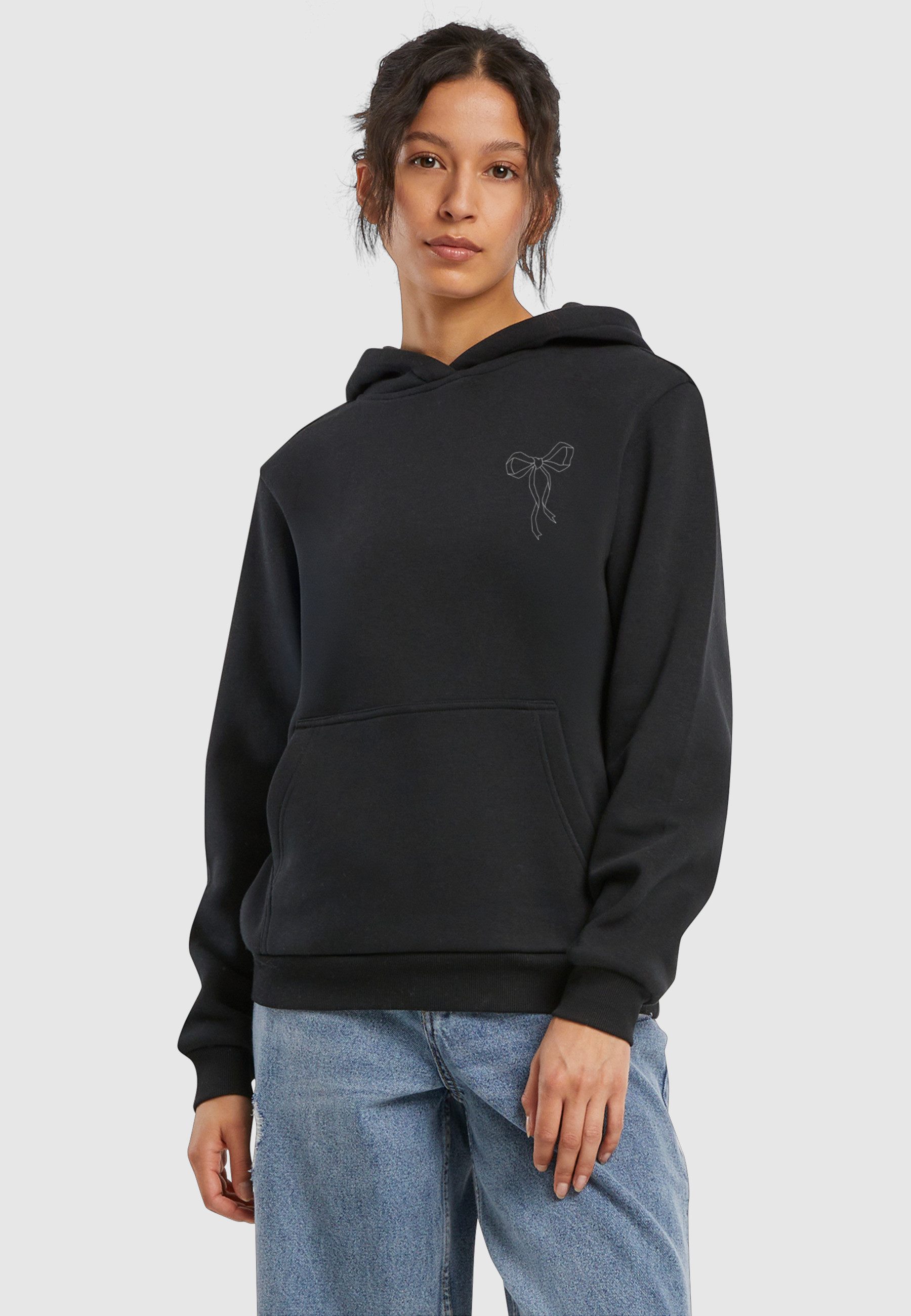 Miss Tee Kapuzenpullover Miss Tee Bow Oneliner Ladies Fluffy Hoody (1-tlg)