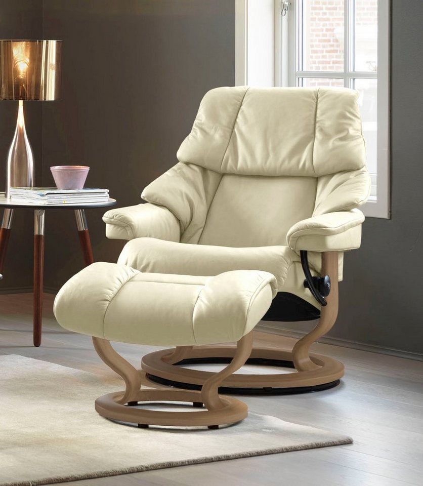 Stressless® Relaxsessel Reno (Set, Relaxsessel mit Hocker), mit Hocker, mit  Classic Base, Größe S, M & L, Gestell Eiche